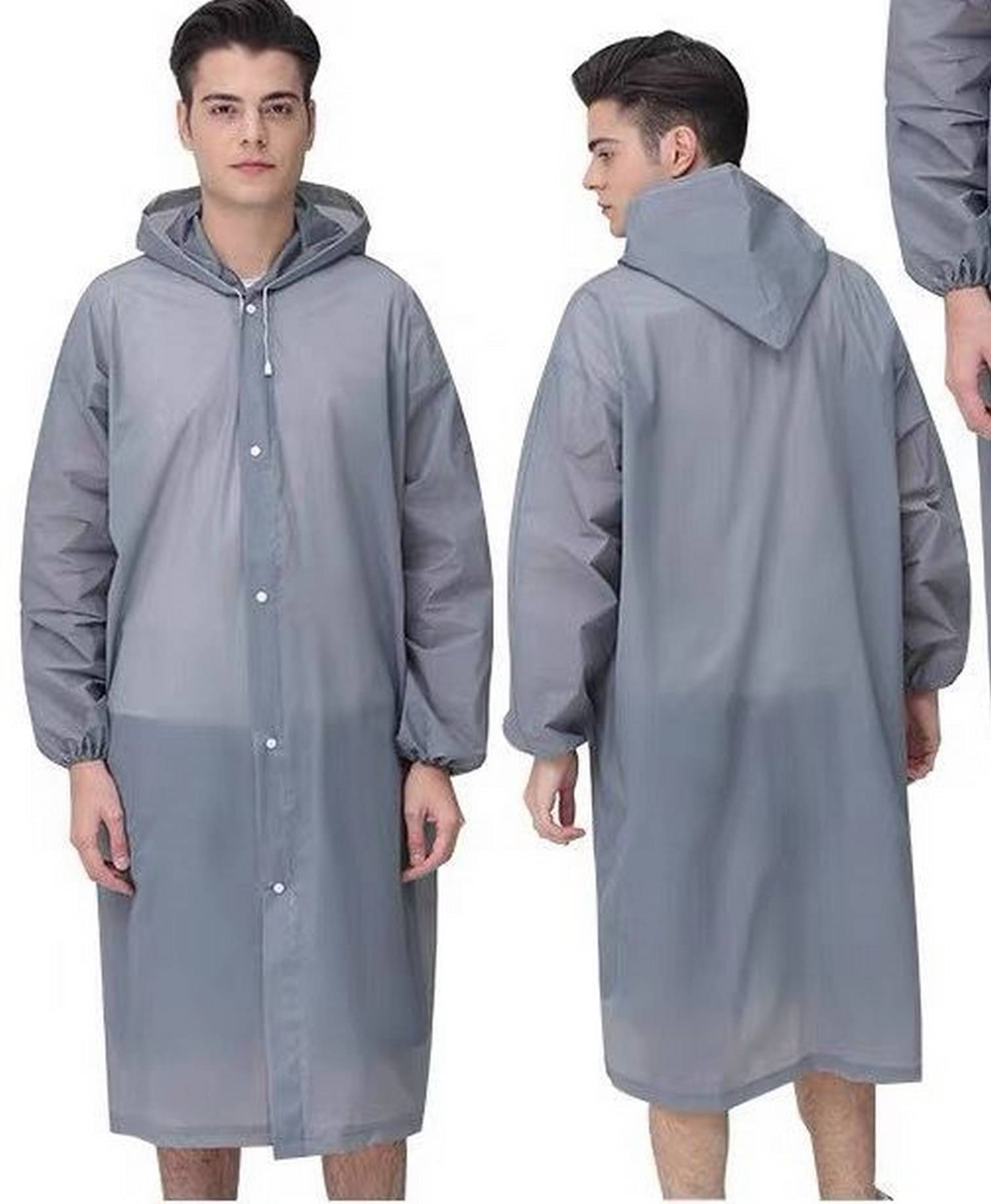 Infispace Nylon Long Raincoat - Grey Infispace Nylon Long Raincoat - Grey
