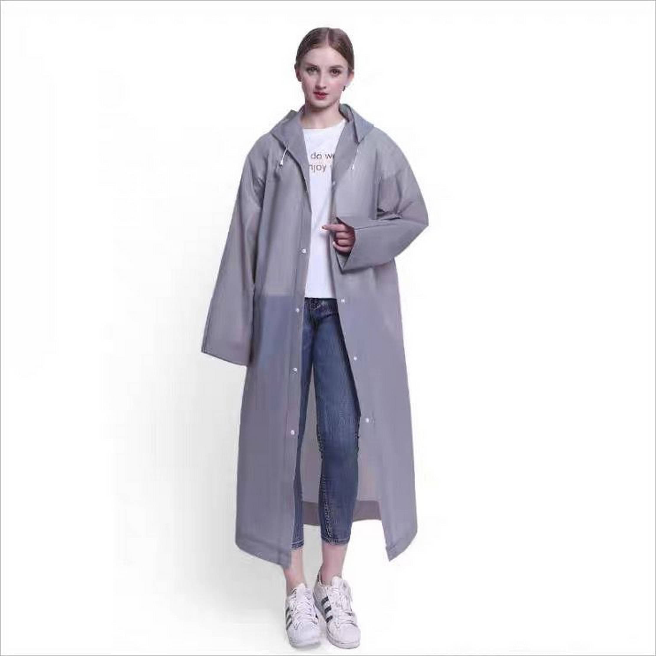 Infispace Nylon Long Raincoat - Grey Infispace Nylon Long Raincoat - Grey