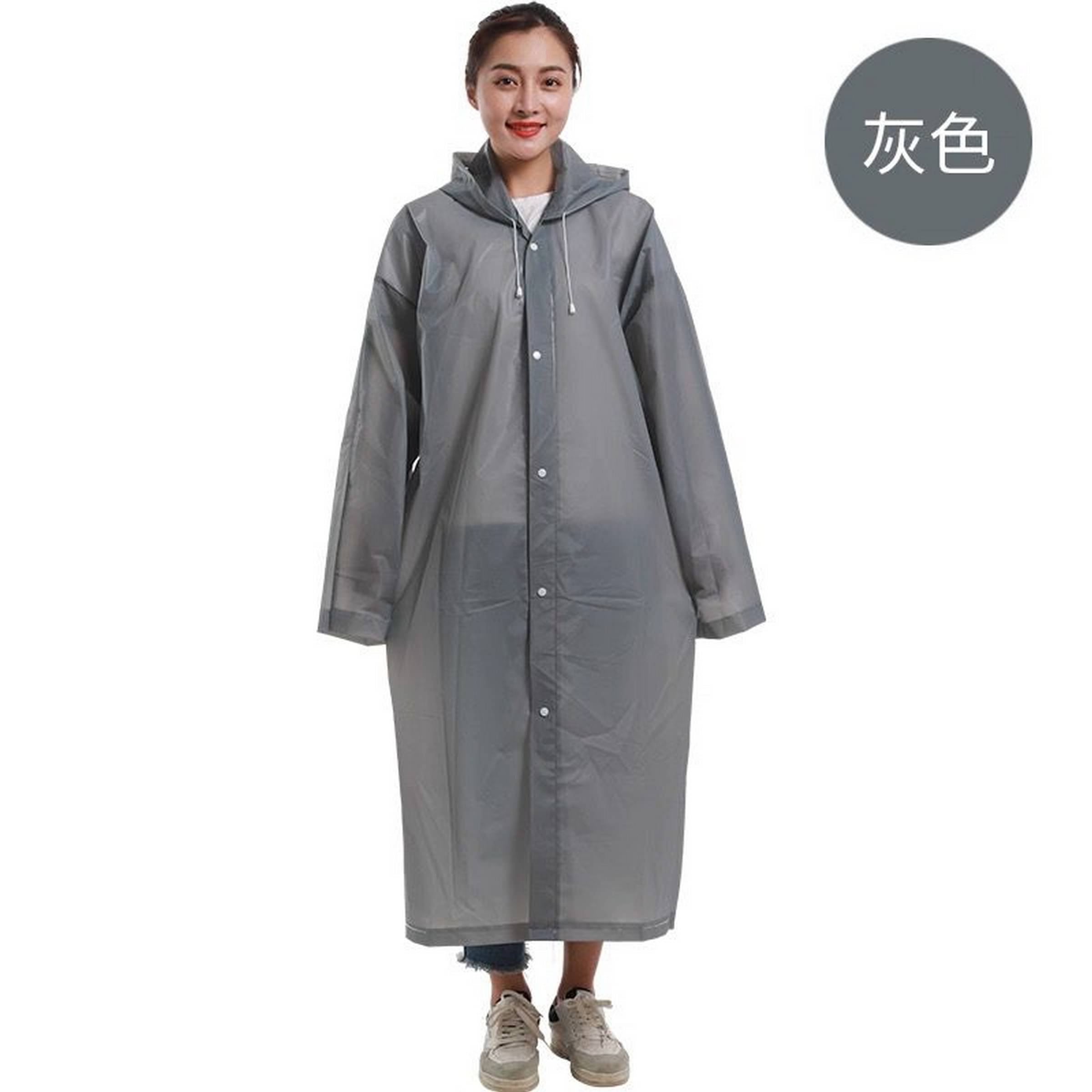 Infispace Nylon Long Raincoat - Grey Infispace Nylon Long Raincoat - Grey