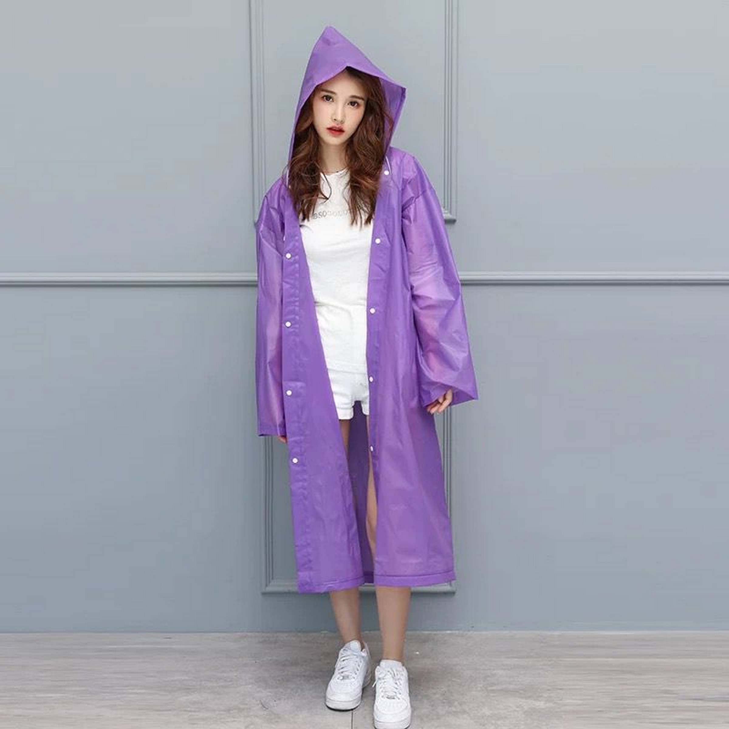 Infispace Nylon Long Raincoat - Purple Infispace Nylon Long Raincoat - Purple