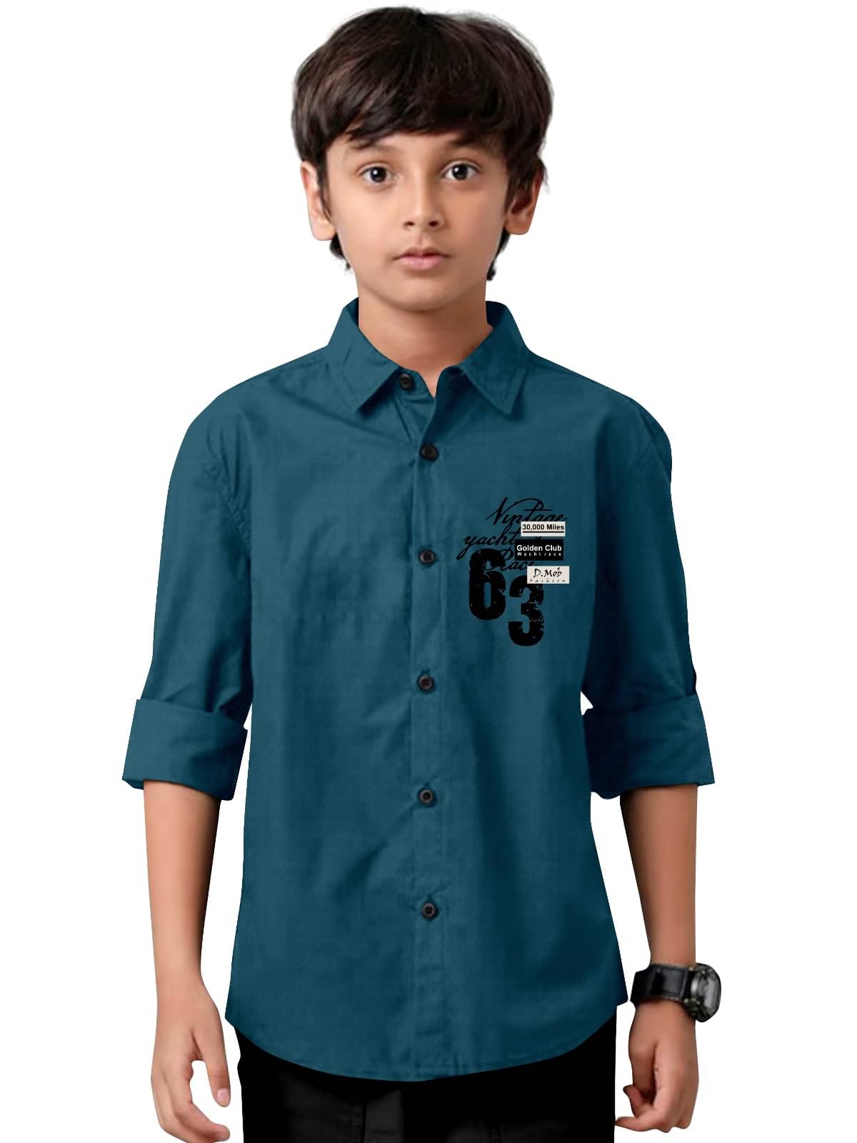 Jay Jagdamba suit house Pack of 1 Baby Boys Cotton Blend Full Sleeves Shirt ( Teal ) Jay Jagdamba suit house Pack of 1 Baby Boys Cotton Blend Full Sleeves Shirt ( Teal )