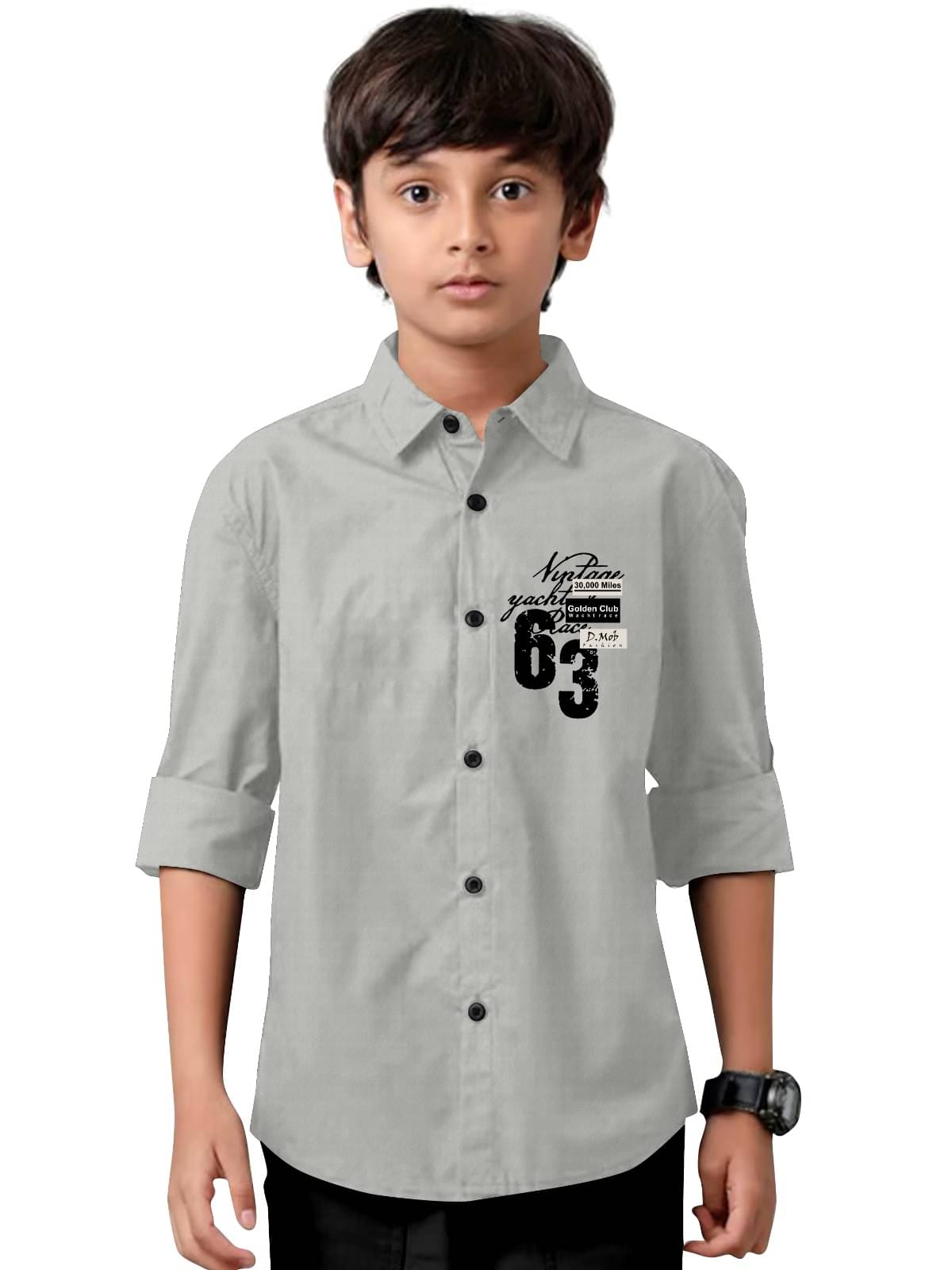     			Jay Jagdamba suit house Pack of 1 Baby Boys Cotton Blend Full Sleeves Shirt ( Grey )