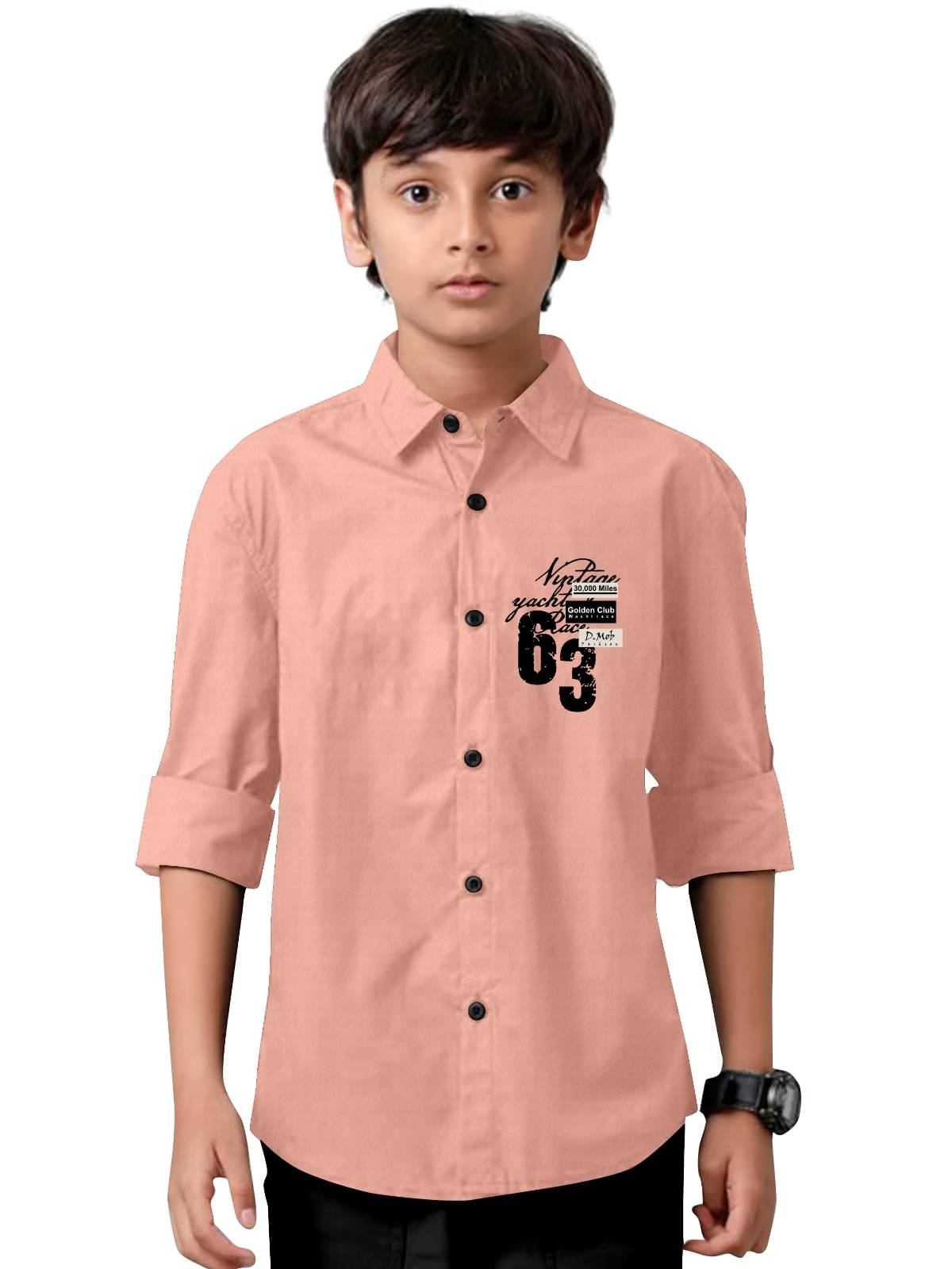     			Jay Jagdamba suit house Pack of 1 Baby Boys Cotton Blend Full Sleeves Shirt ( Peach )