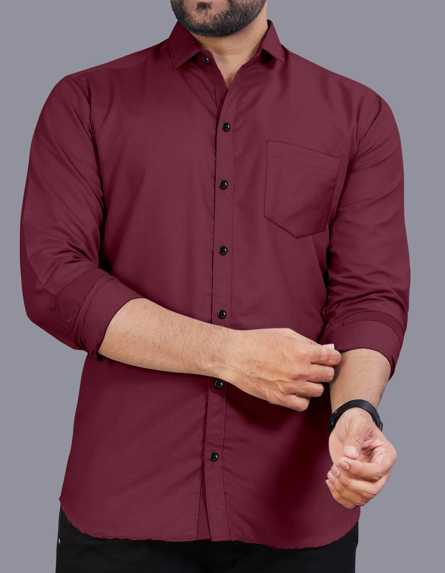 LAXBON 100% Cotton Regular Fit Solids Full Sleeves Men's Casual Shirt - Maroon ( Pack of 1 ) LAXBON 100% Cotton Regular Fit Solids Full Sleeves Men's Casual Shirt - Maroon ( Pack of 1 )
