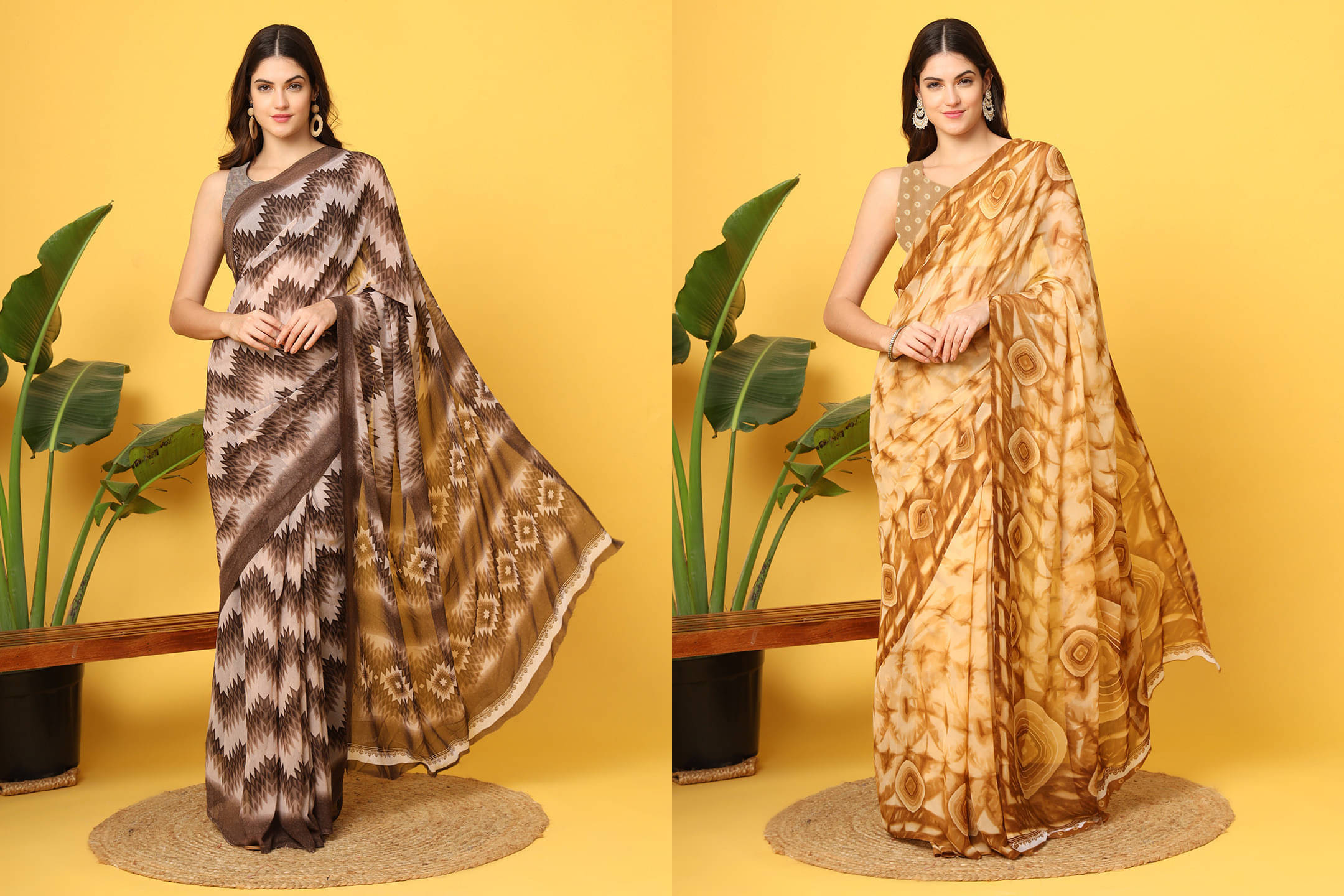 LEELAVATI Chiffon Dyed Regular Saree With Unstitched Blouse Piece ( Multicolor ) LEELAVATI Chiffon Dyed Regular Saree With Unstitched Blouse Piece ( Multicolor )