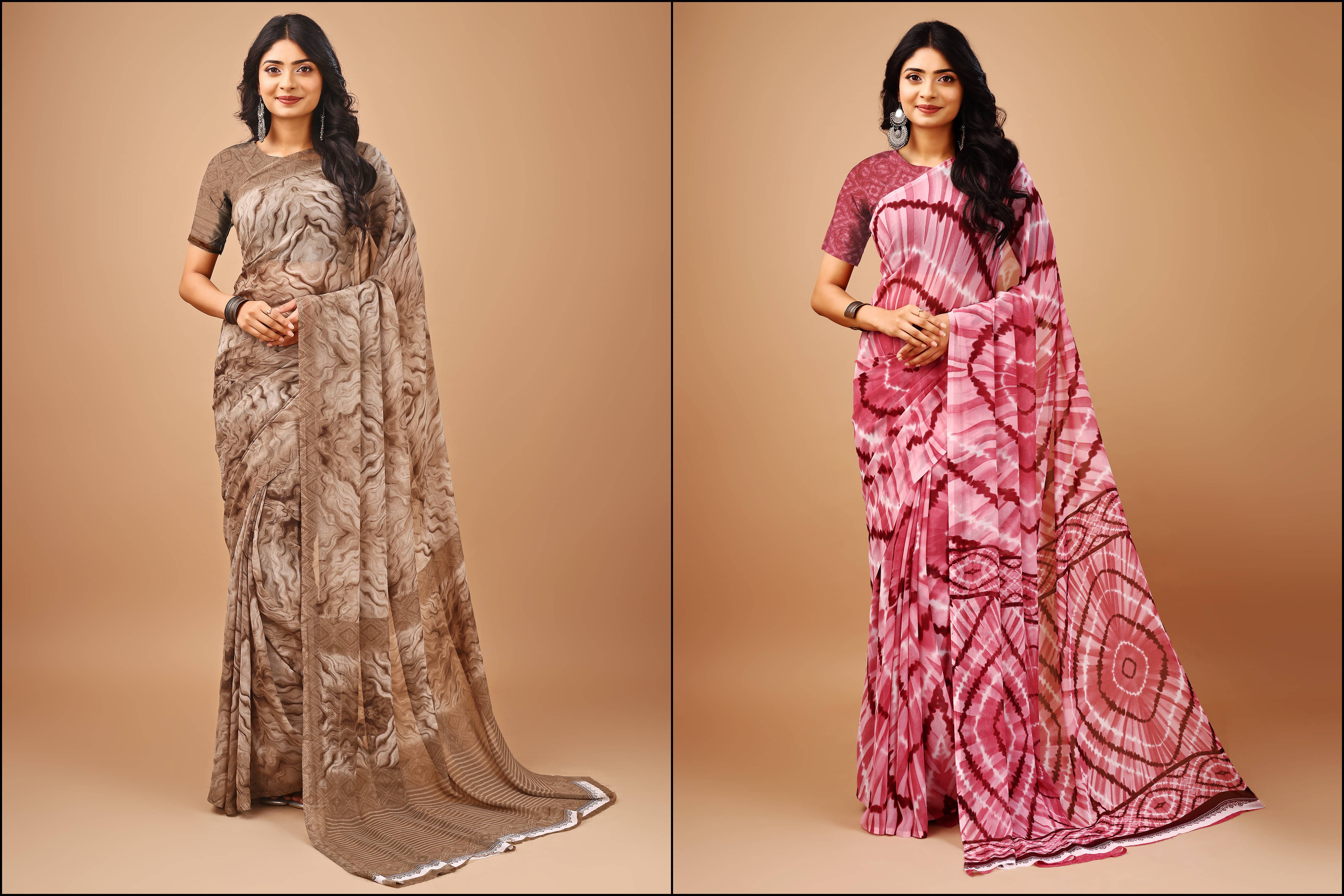 LEELAVATI Chiffon Printed Regular Saree With Unstitched Blouse Piece ( Multicolor ) LEELAVATI Chiffon Printed Regular Saree With Unstitched Blouse Piece ( Multicolor )