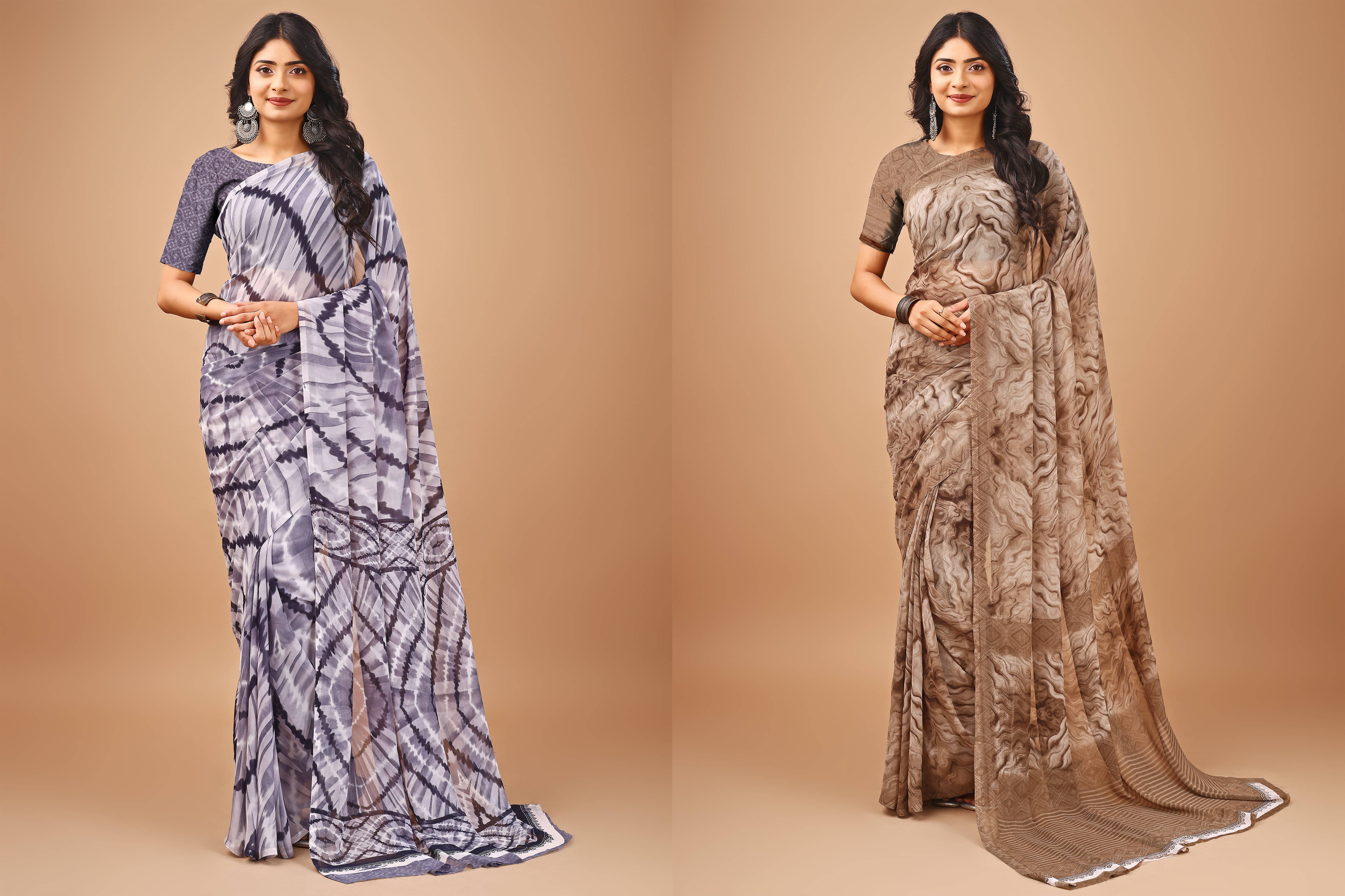     			LEELAVATI Chiffon Printed Regular Saree With Unstitched Blouse Piece ( Multicolor )