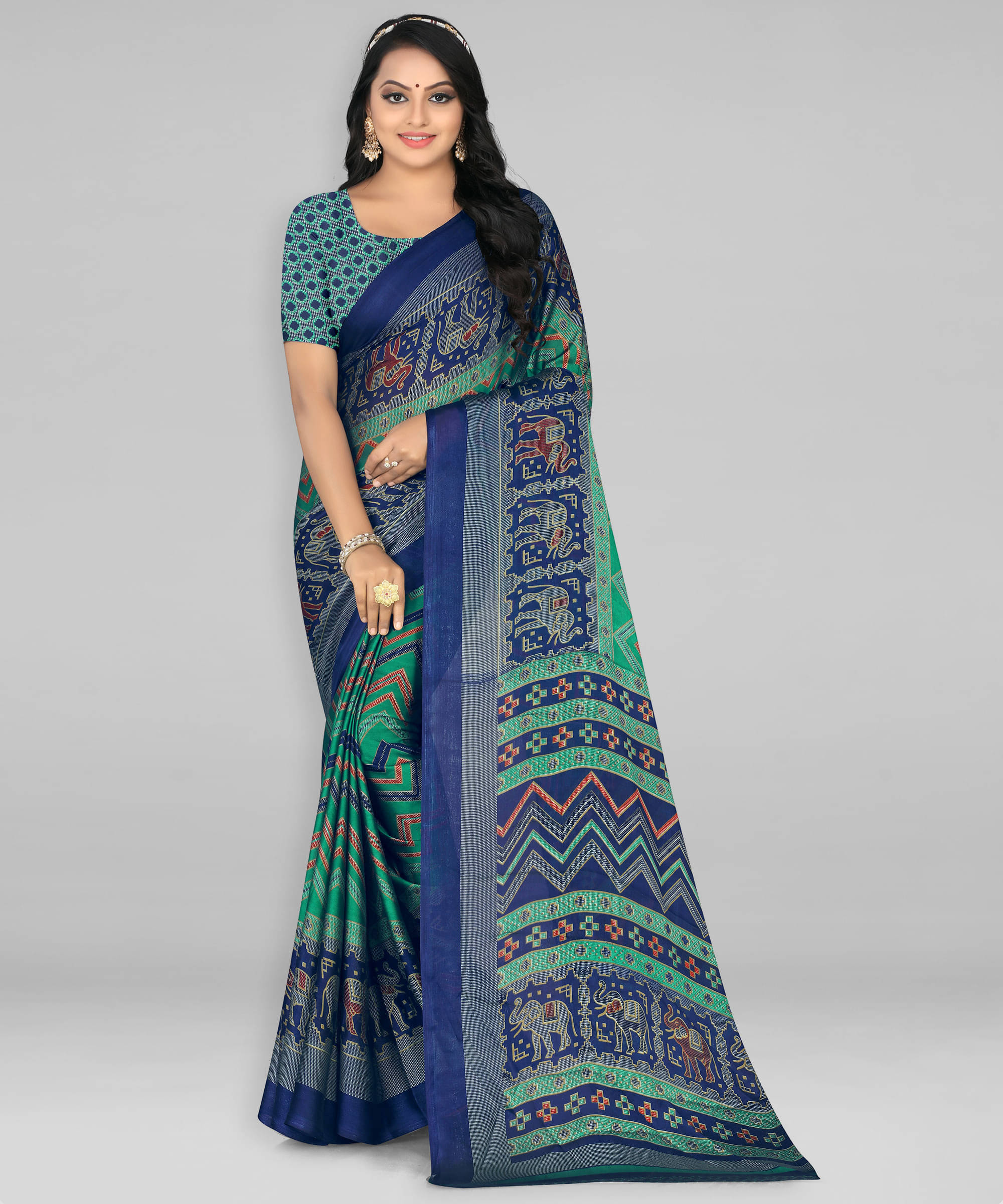 LEELAVATI Chiffon Printed Regular Saree With Unstitched Blouse Piece ( Multicolor ) LEELAVATI Chiffon Printed Regular Saree With Unstitched Blouse Piece ( Multicolor )