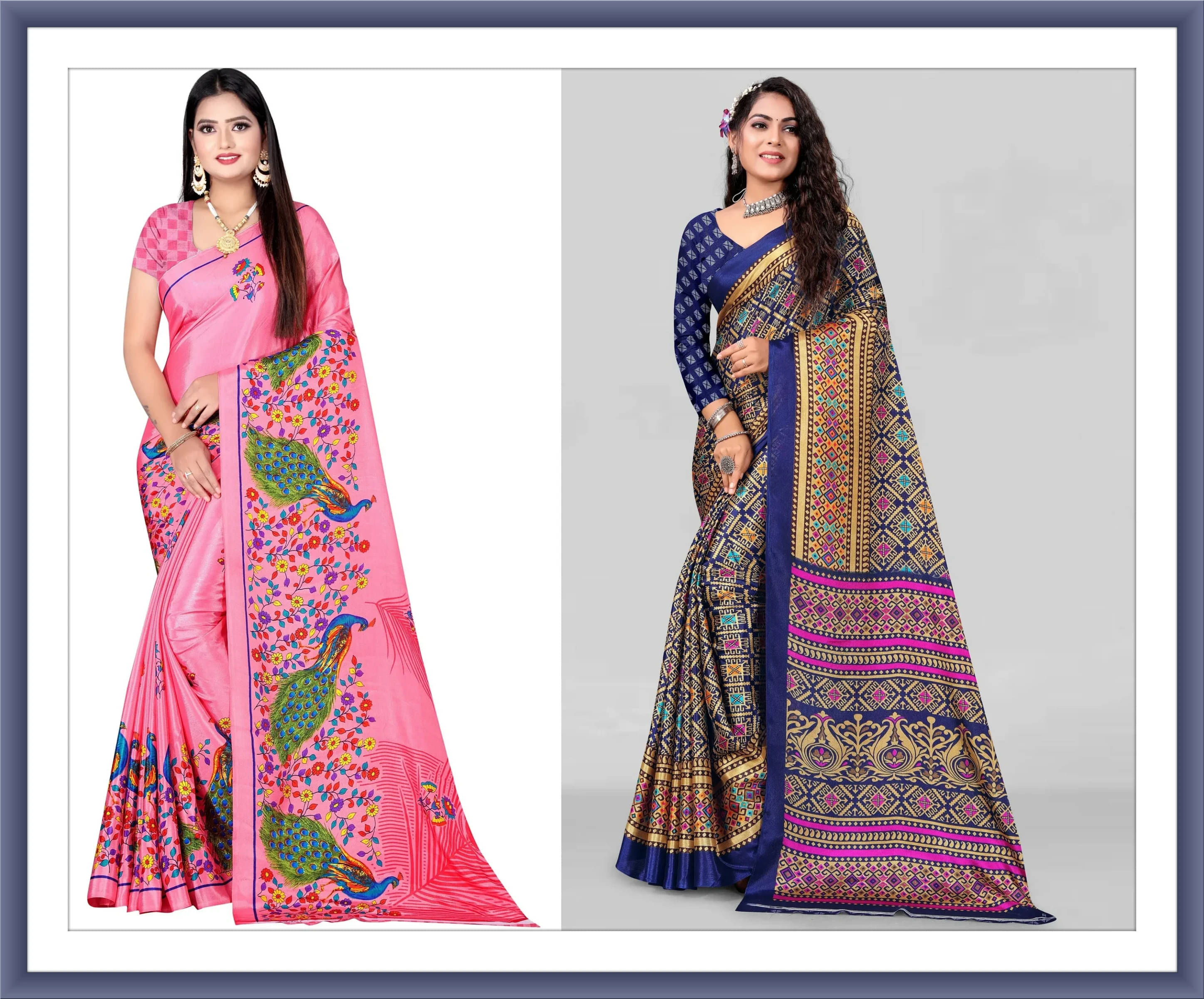     			LEELAVATI Crepe Printed Regular Saree With Unstitched Blouse Piece ( Multicolor )