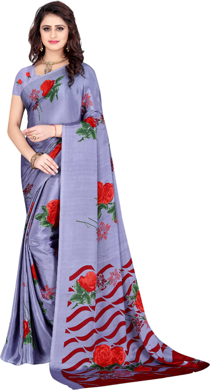     			LEELAVATI Crepe Printed Regular Saree With Unstitched Blouse Piece ( Multicolor )