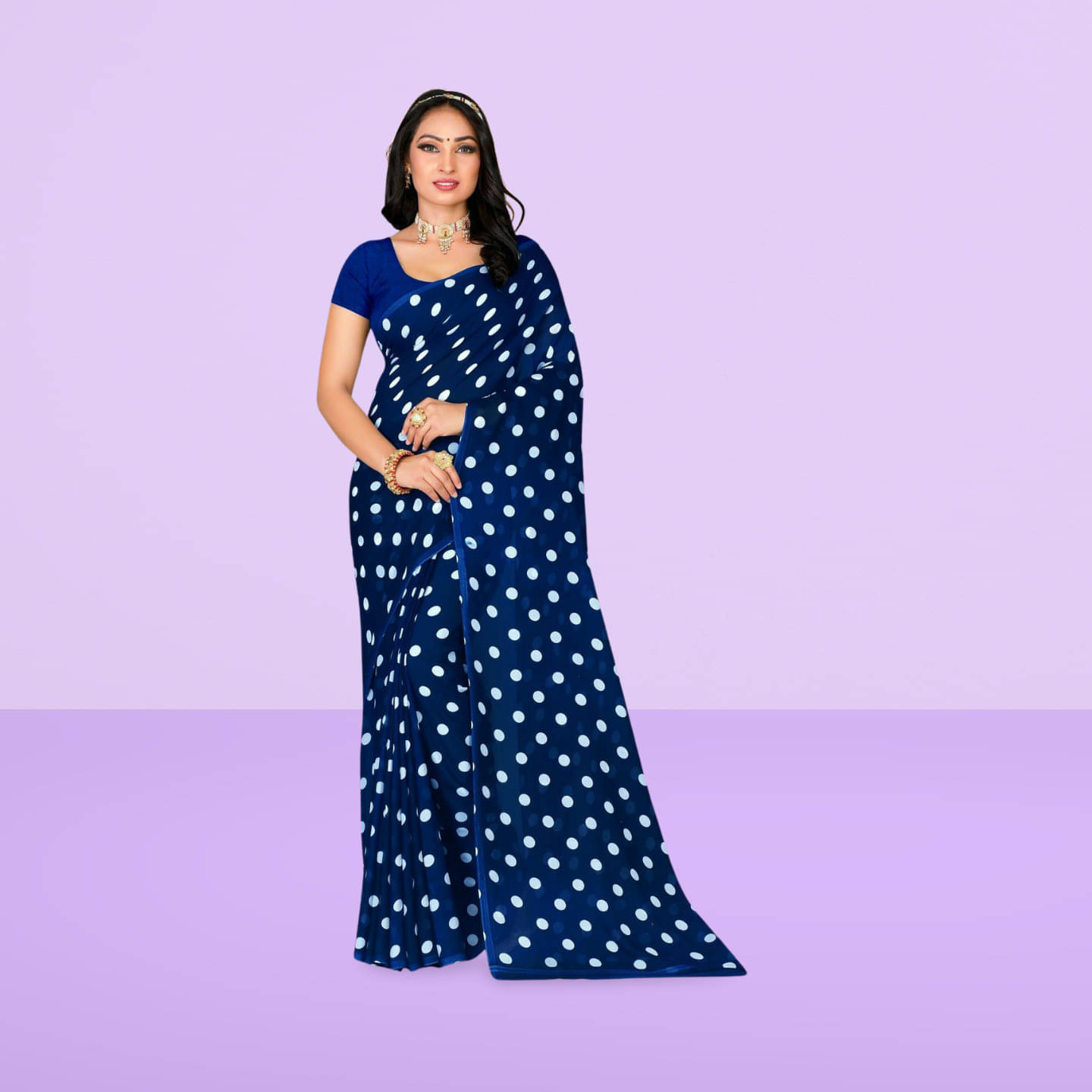 LEELAVATI Georgette Printed Regular Saree With Unstitched Blouse Piece ( Blue ) LEELAVATI Georgette Printed Regular Saree With Unstitched Blouse Piece ( Blue )