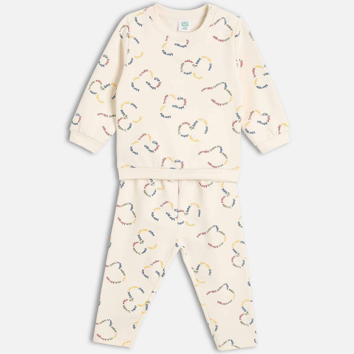     			MINI KLUB Pack of 1 Boys Cotton T-Shirt & Pants Set ( White )