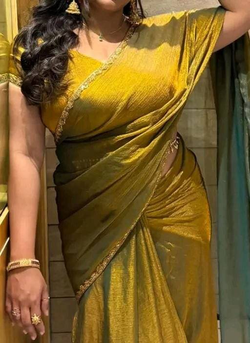     			Panchtatva Chiffon Self Design Regular Saree With Unstitched Blouse Piece ( Gold )