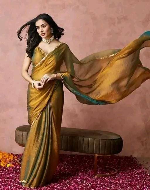 Panchtatva Chiffon Self Design Regular Saree With Unstitched Blouse Piece ( Gold ) Panchtatva Chiffon Self Design Regular Saree With Unstitched Blouse Piece ( Gold )