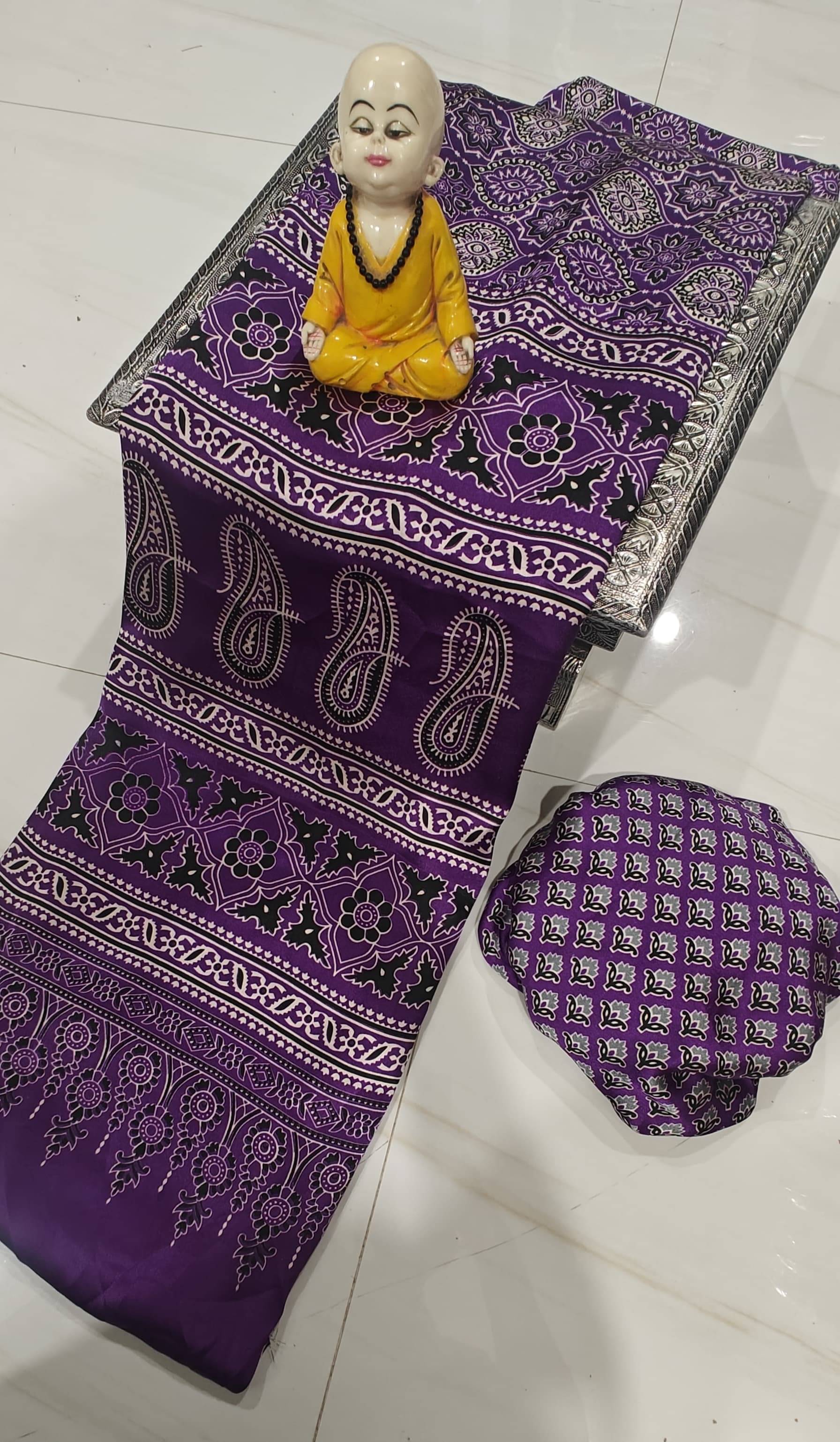 Panchtatva Silk Blend Printed Regular Saree With Unstitched Blouse Piece ( Multicolor ) Panchtatva Silk Blend Printed Regular Saree With Unstitched Blouse Piece ( Multicolor )