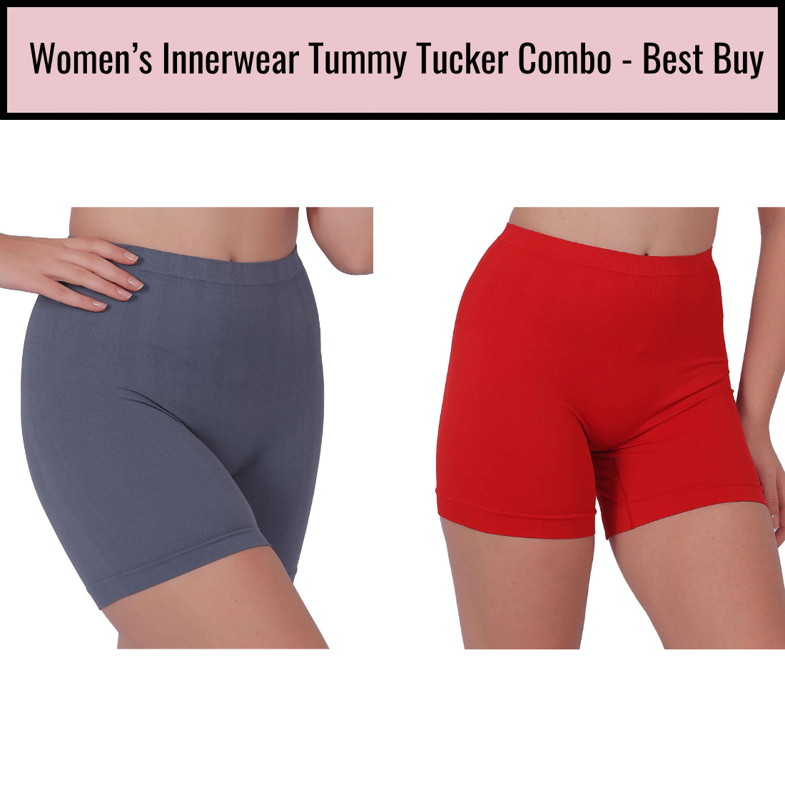 Pia Trends Women Cotton Blend Tummy & Thigh Shaper ( Grey,Red ) Pia Trends Women Cotton Blend Tummy & Thigh Shaper ( Grey,Red )