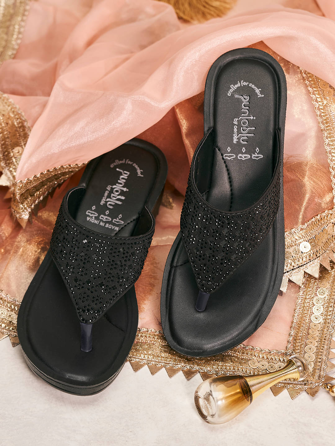     			Puntoblu Black Women's Flats
