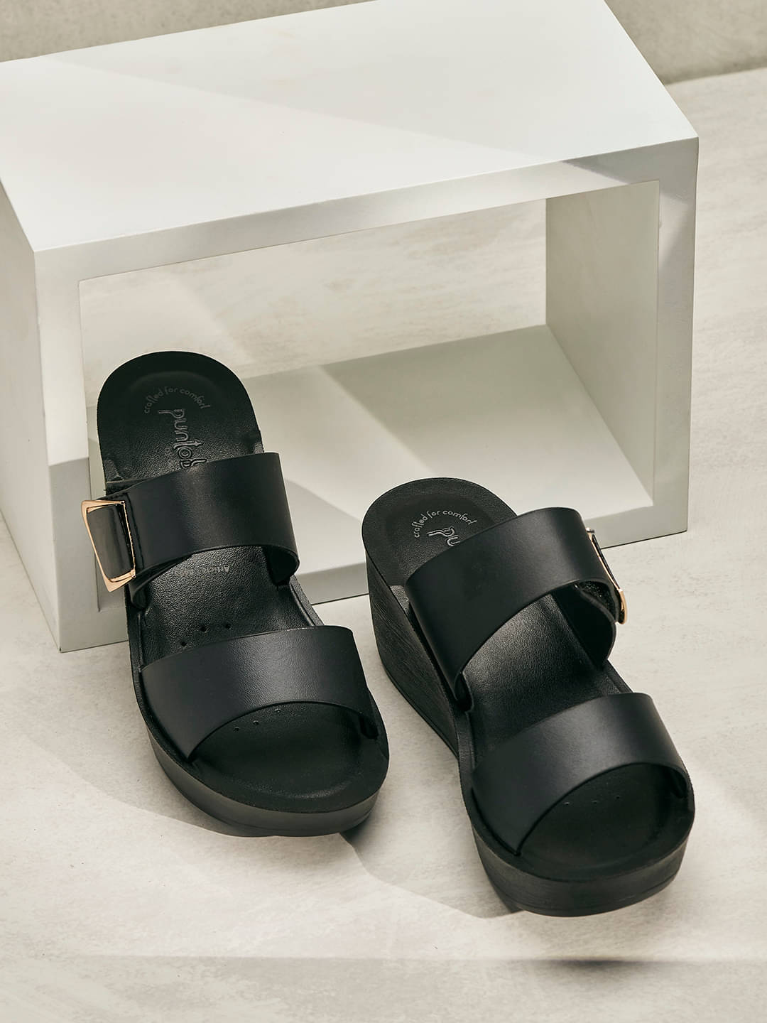     			Puntoblu Black Women's Flats