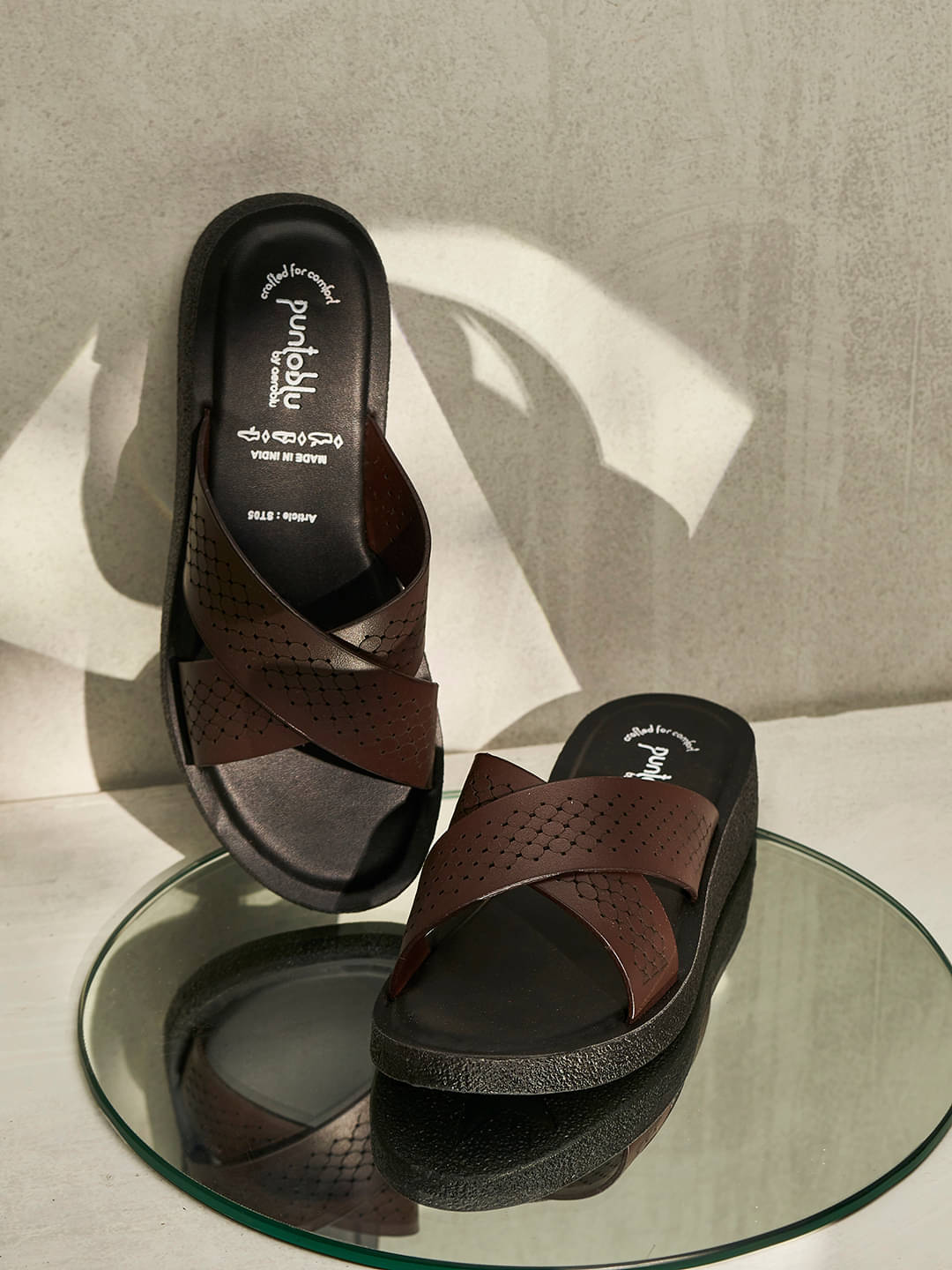     			Puntoblu Brown Women's Flats