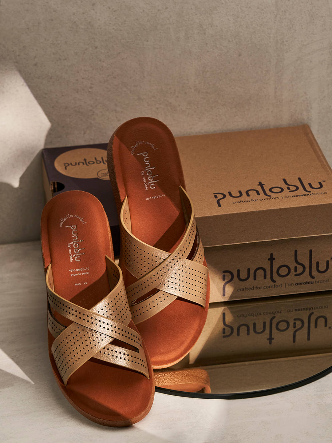     			Puntoblu Gold Women's Flats