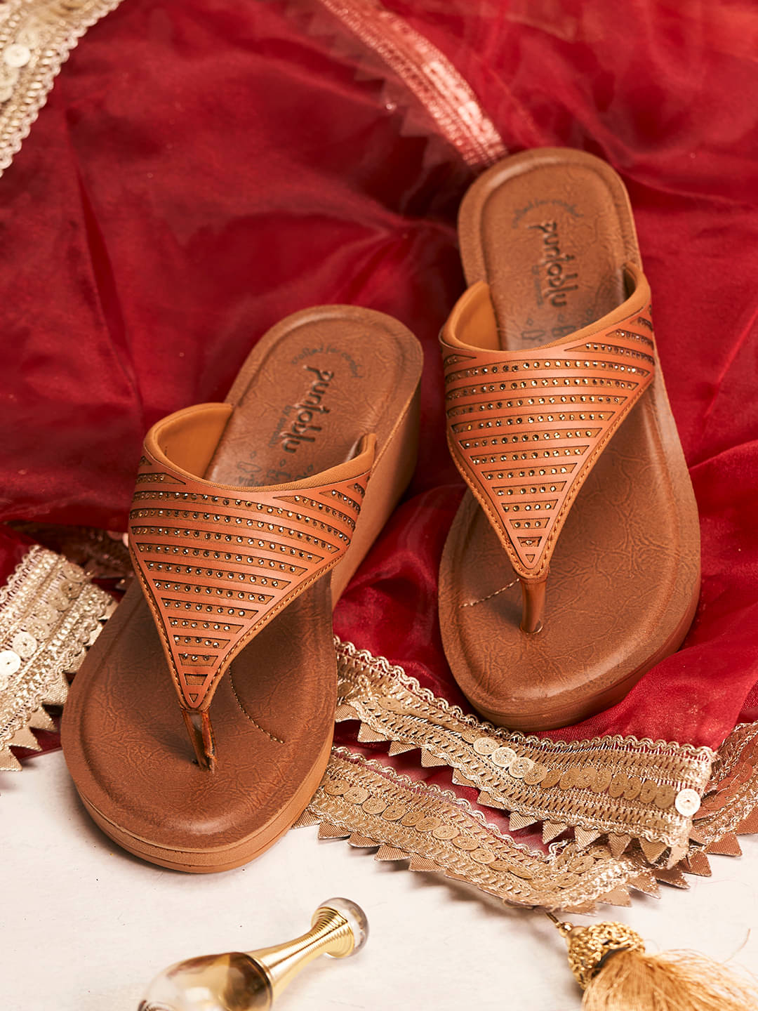     			Puntoblu Tan Women's Flats