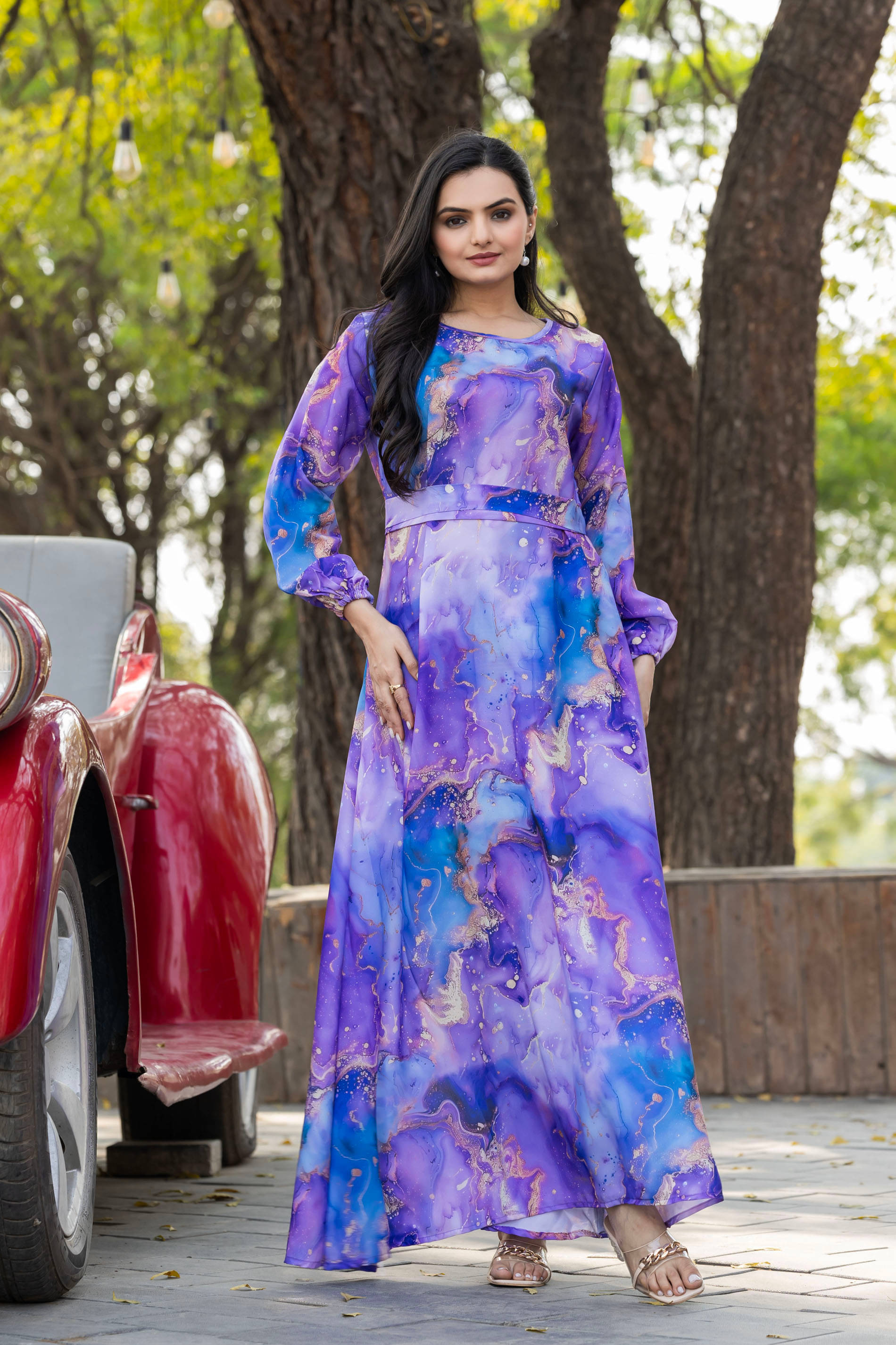 SARINKU Women Polyester Anarkali Stitched Ethnic Gown ( Multicolor ) SARINKU Women Polyester Anarkali Stitched Ethnic Gown ( Multicolor )