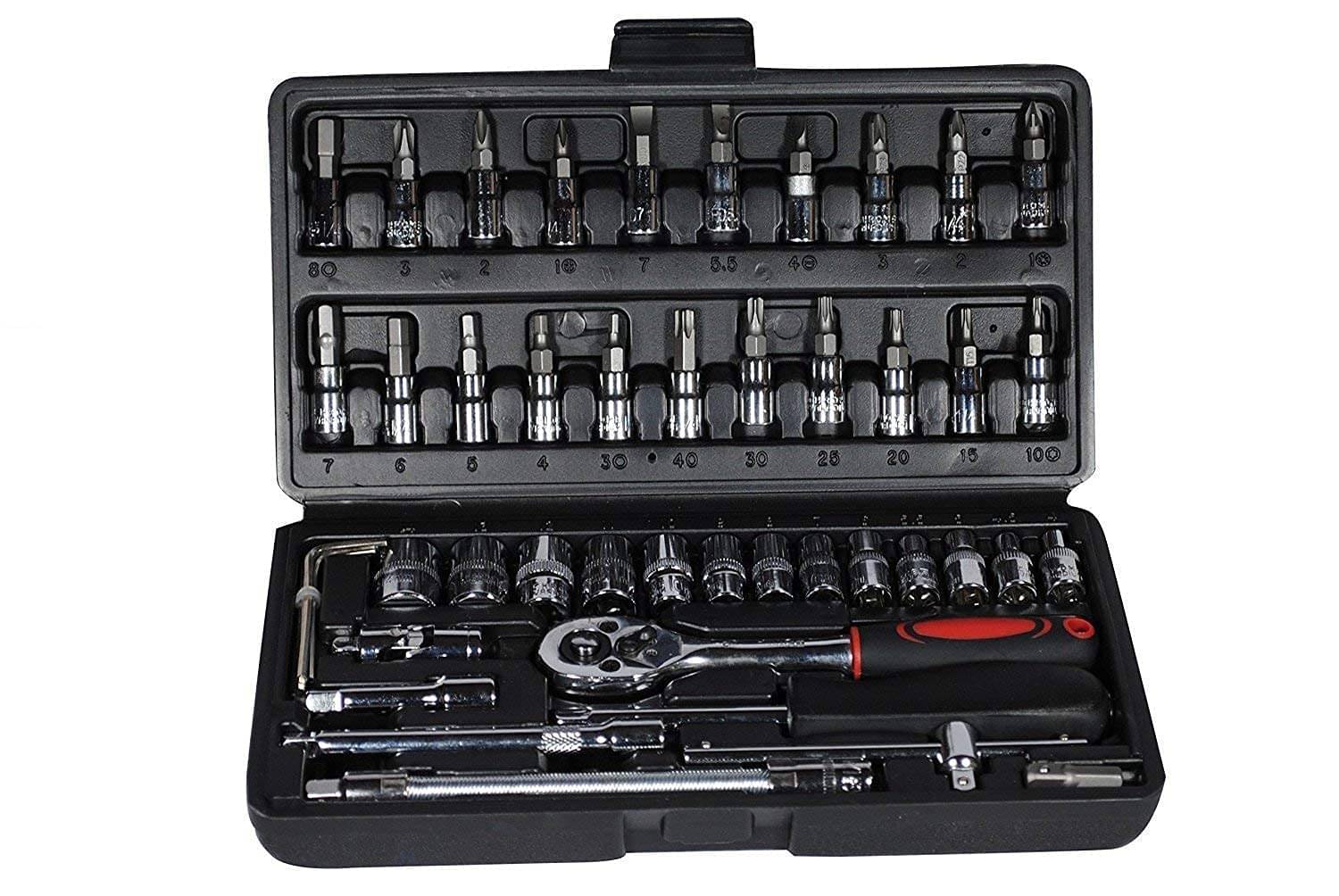     			SKYVILLA 46 In 1 Pcs Tool Kit & Hand Tool Kit Wrench Set Multi Purpose Combination Tool Case Precision Socket Set,Screwdriver and Socket Set,Bike, Car Tool