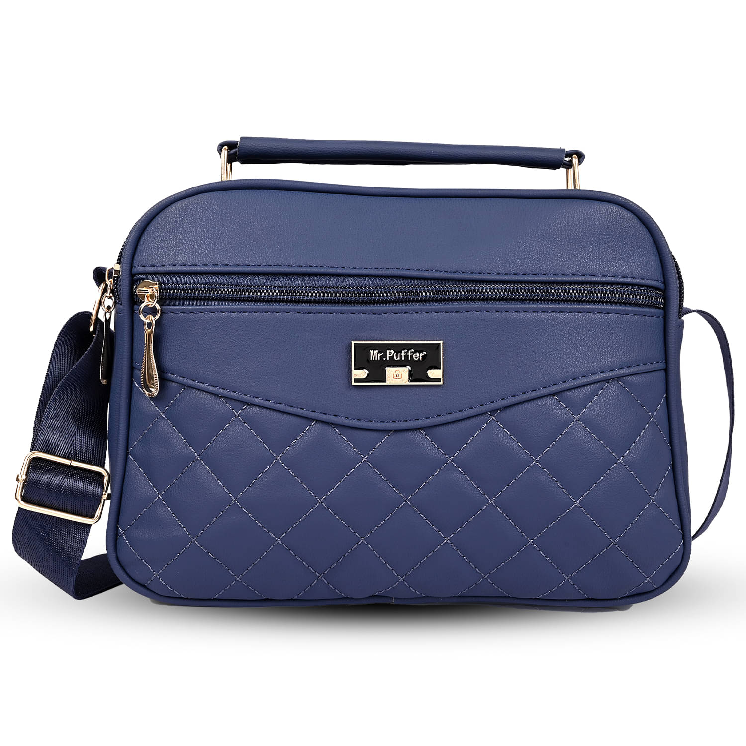     			Sageware Sling Bag Faux Leather Set of 1 ( Blue )