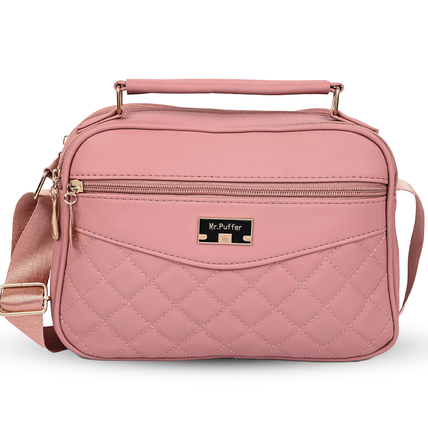     			Sageware Sling Bag Faux Leather Set of 1 ( Pink )