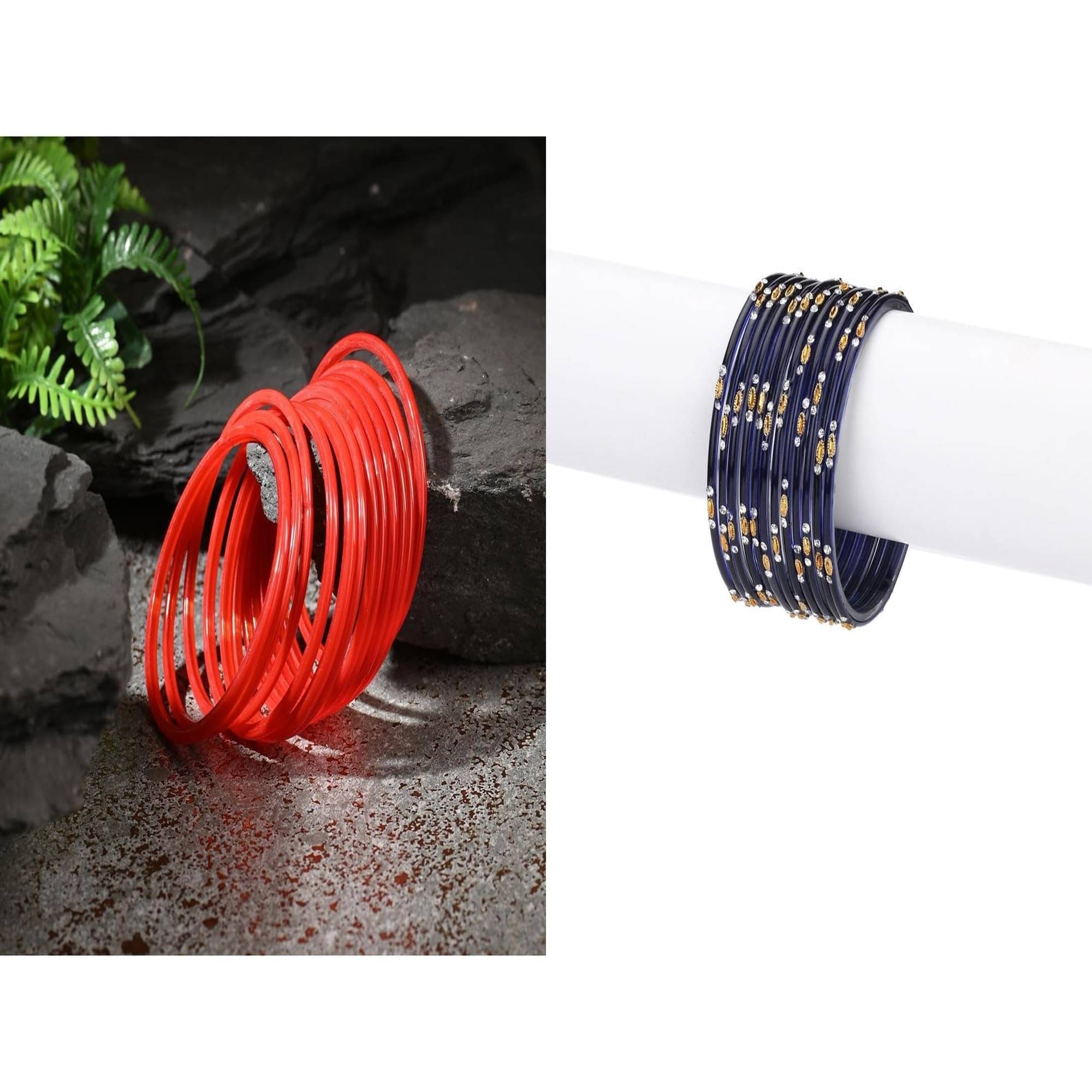     			Somil Multicolor Bangle Set ( Pack of 2 )