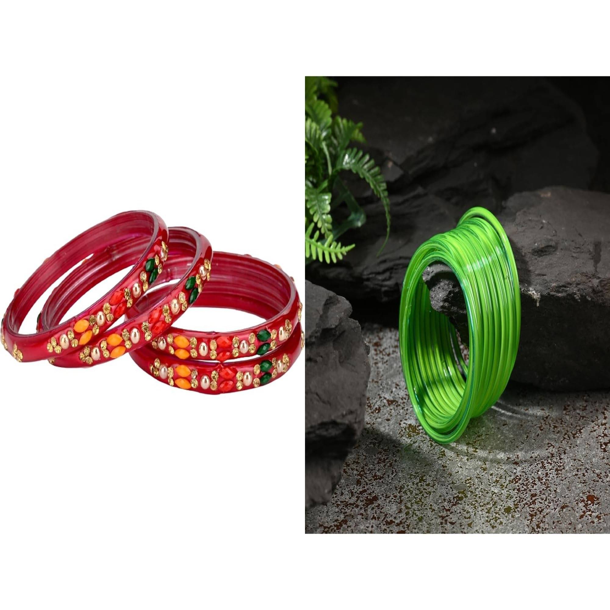     			Somil Multicolor Bangle Set ( Pack of 2 )