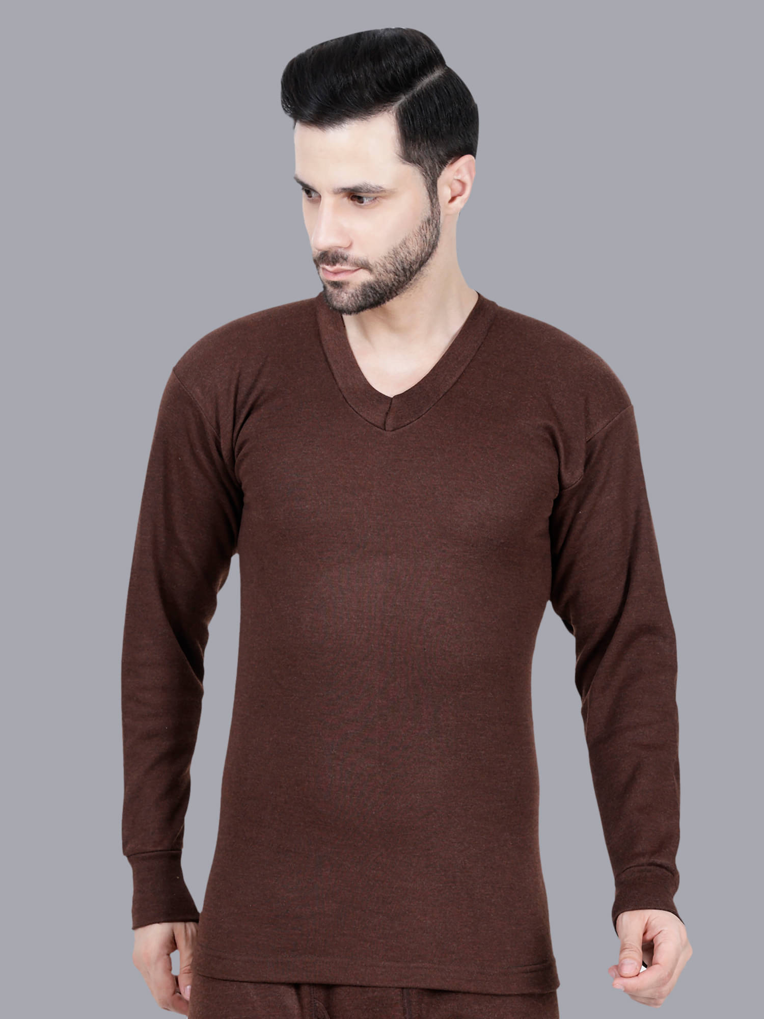     			Texfro Pack of 1 Cotton Blend Thermal Tops For Men's ( Brown )