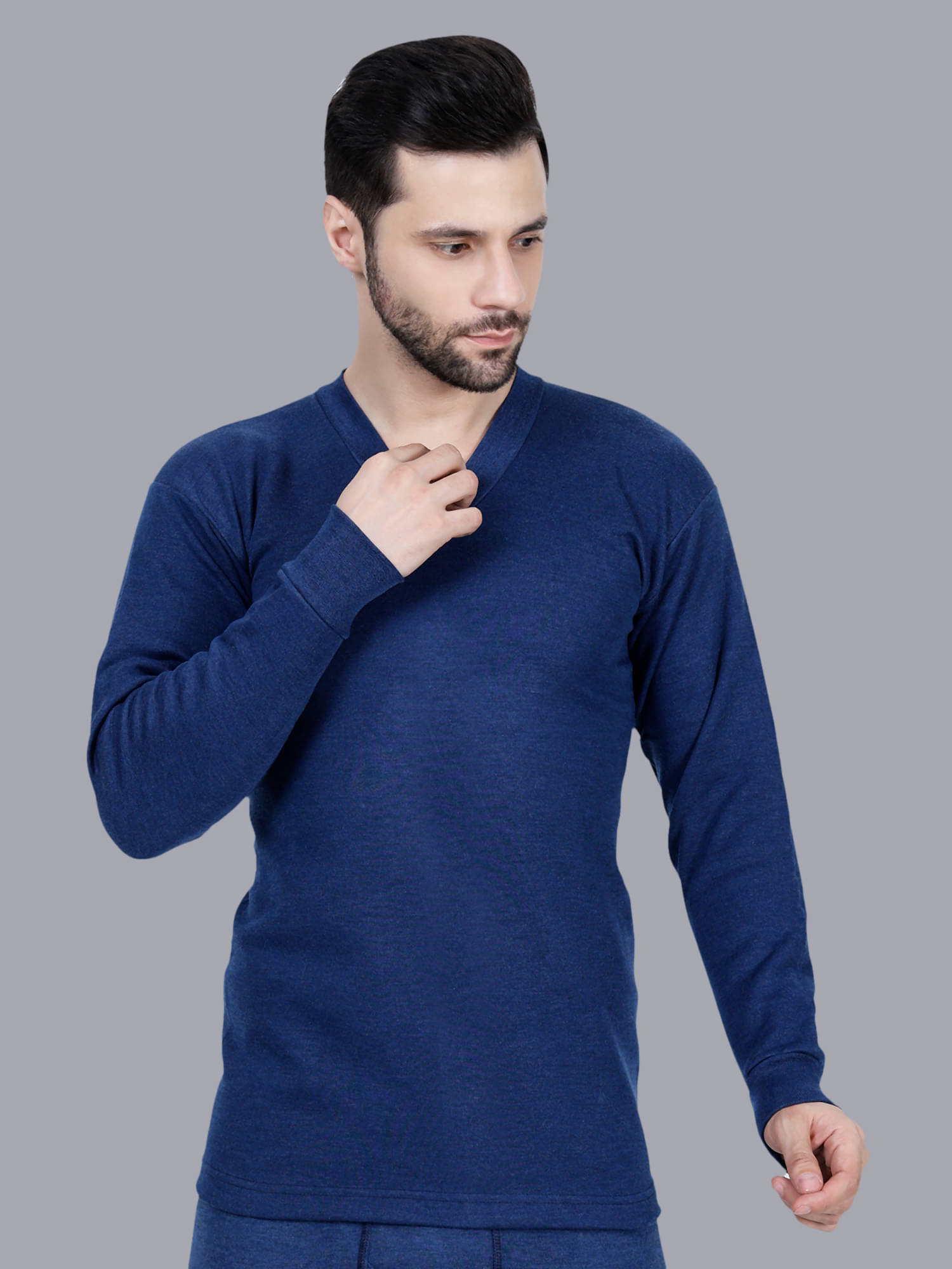 Texfro Pack of 1 Cotton Blend Thermal Tops For Men's ( Navy Blue ) Texfro Pack of 1 Cotton Blend Thermal Tops For Men's ( Navy Blue )