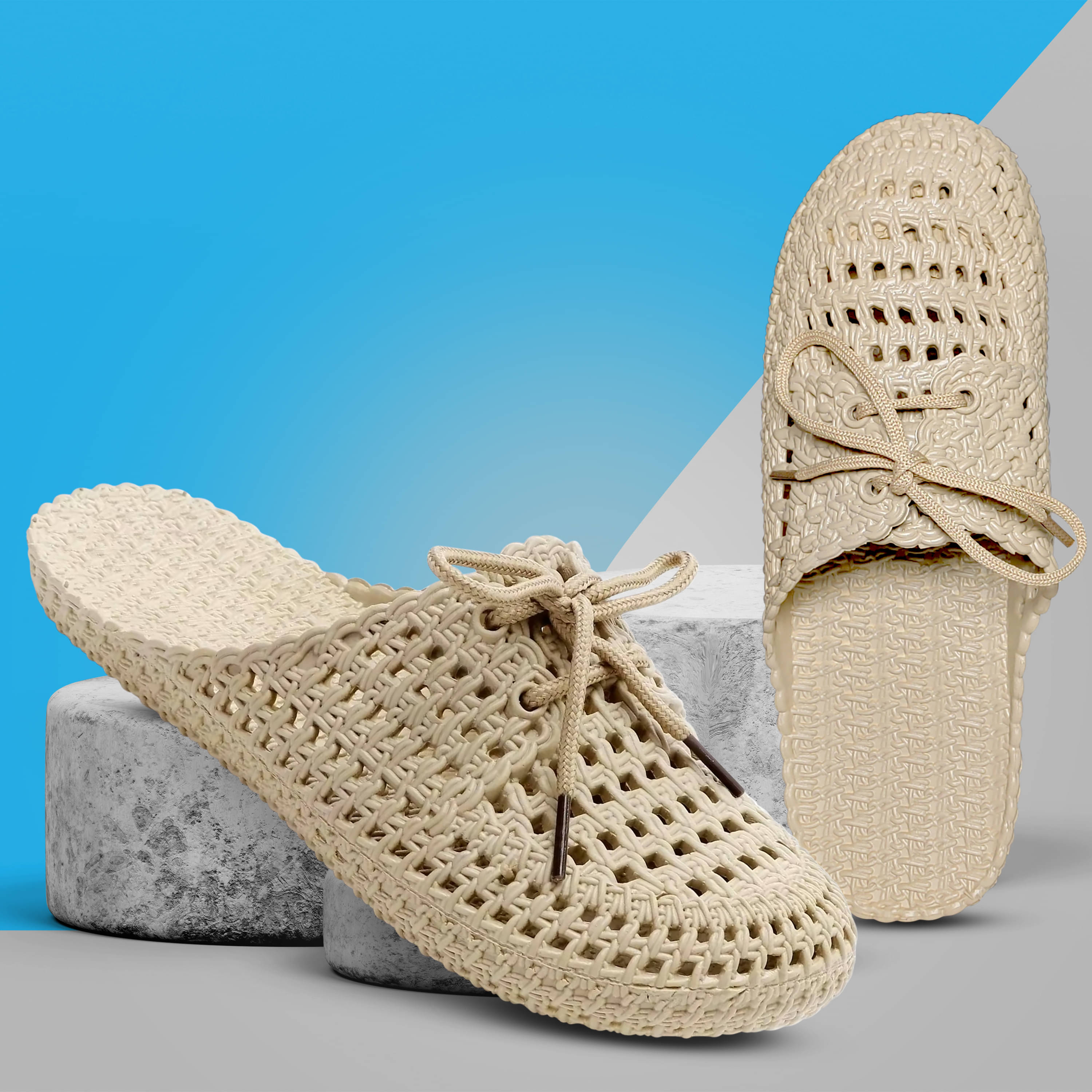     			TieFit Beige Women's Slide Flip Flop