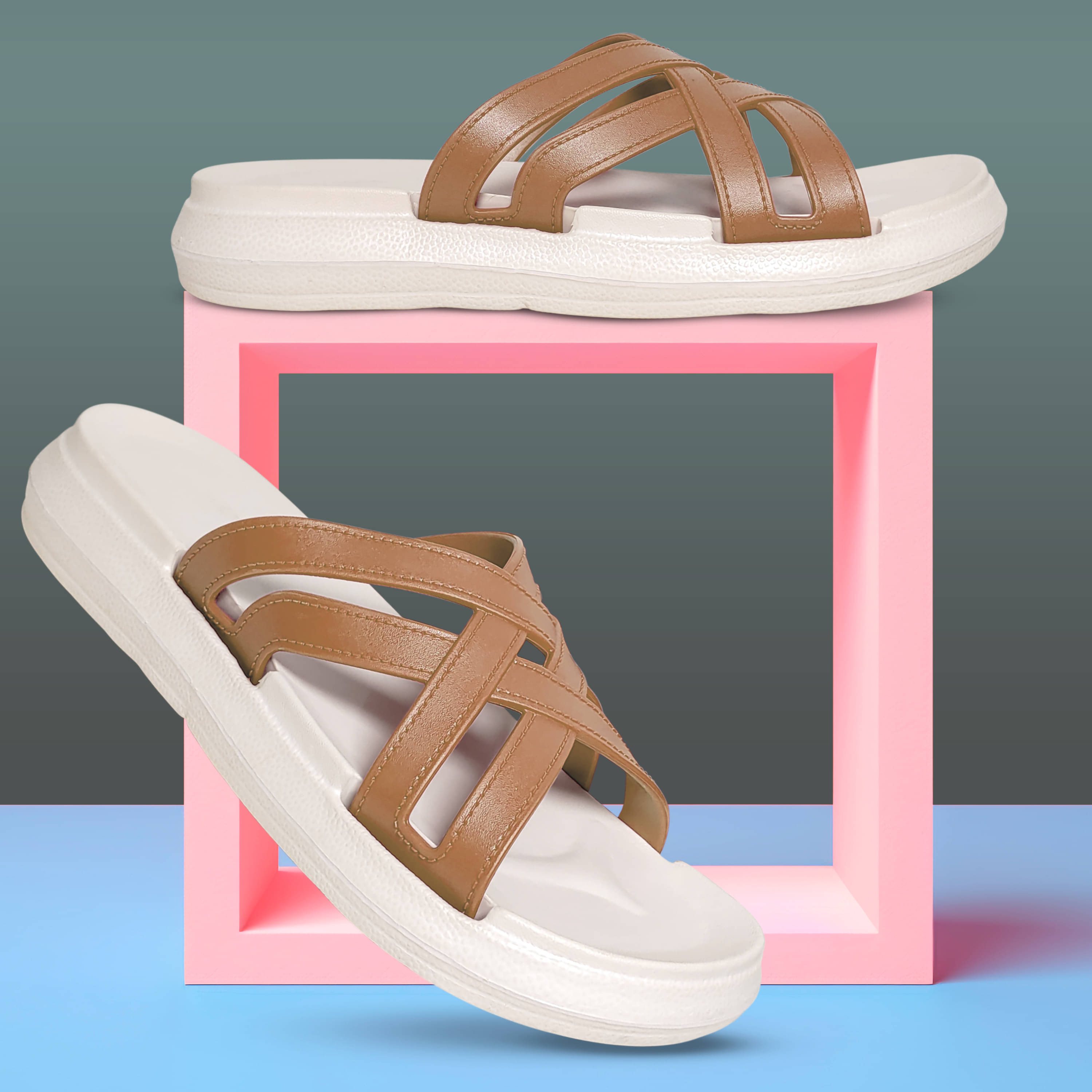     			TieFit Tan Women's Slide