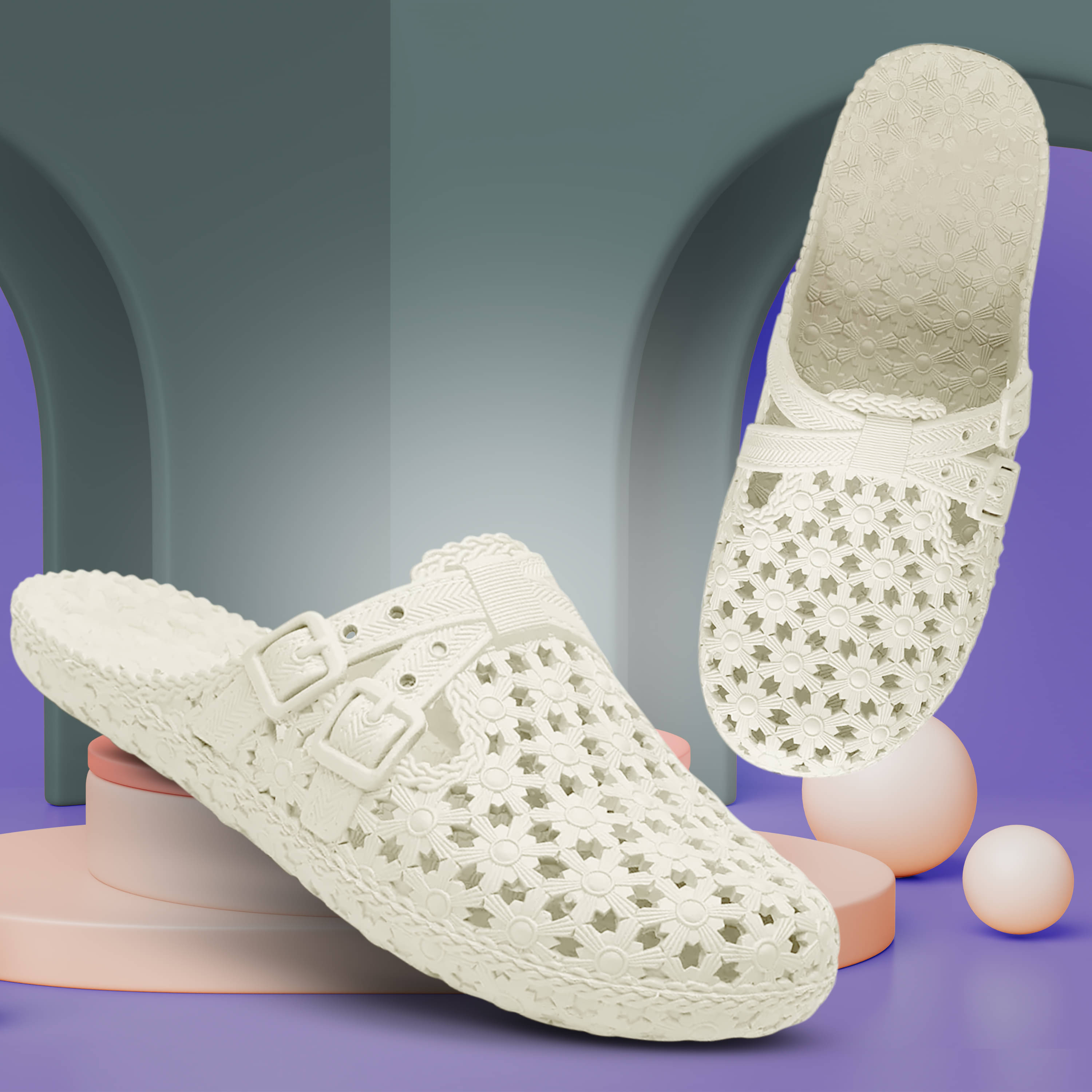    			TieFit White Women's Daily Slipper