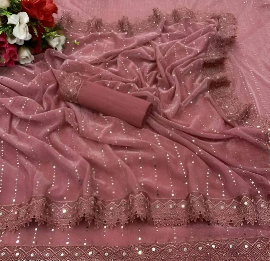 V FANCY Lycra Embroidered Kanjeevaram Sarees With Stitched Blouse ( Peach ) V FANCY Lycra Embroidered Kanjeevaram Sarees With Stitched Blouse ( Peach )