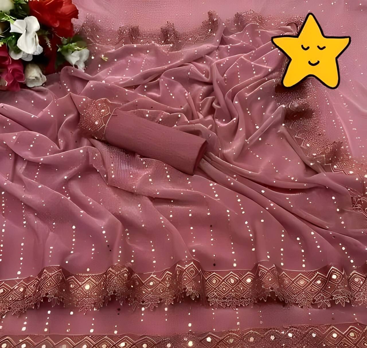 V FANCY Lycra Embroidered Kanjeevaram Sarees With Stitched Blouse ( Peach ) V FANCY Lycra Embroidered Kanjeevaram Sarees With Stitched Blouse ( Peach )