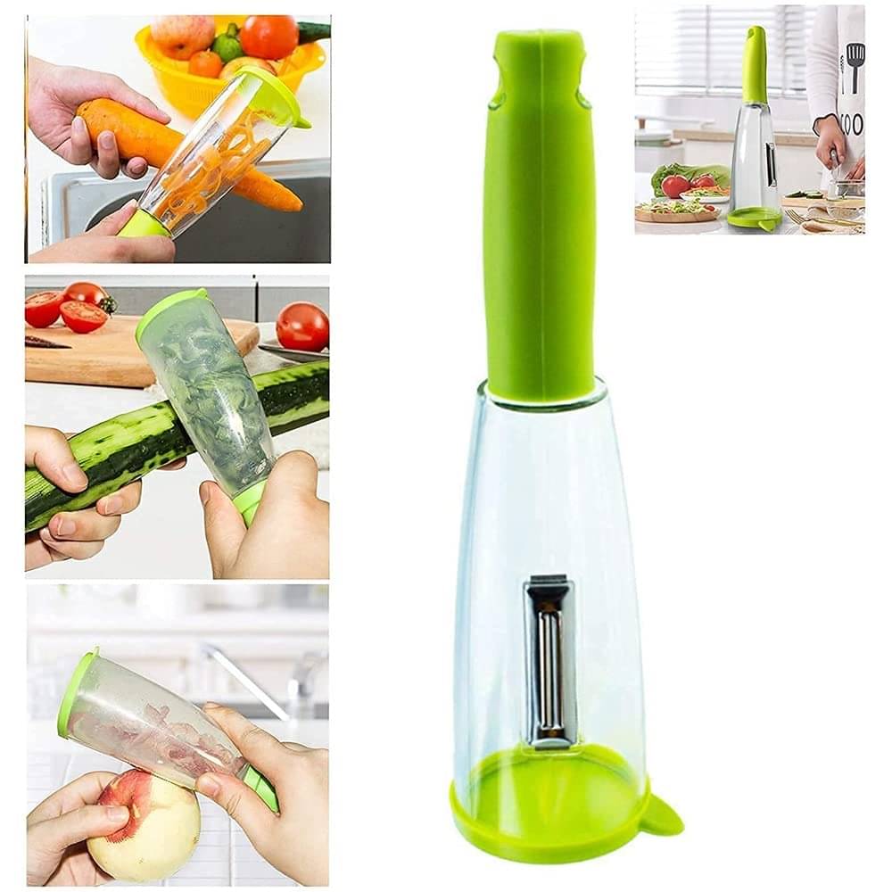 WHIMSICAL WONDERS Smart Multifunctional Vegetable/Fruit Peeler for Kitchen with Containers, Stainless Steel Blade, Sharp (Pack of 1) WHIMSICAL WONDERS Smart Multifunctional Vegetable/Fruit Peeler for Kitchen with Containers, Stainless Steel Blade, Sharp (Pack of 1)