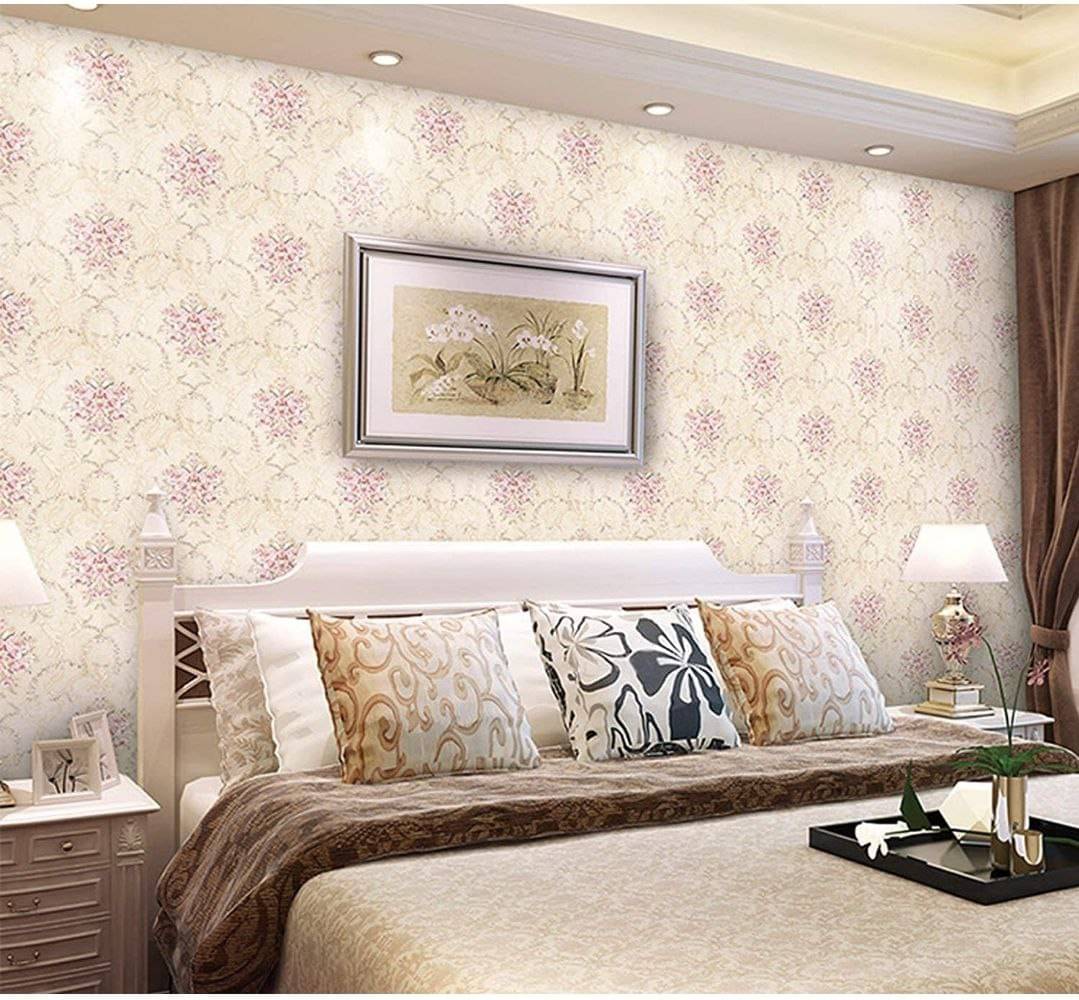     			WRUNJI,  CRIME FLOWERS  Floral Self-Adhesive Wallpaper PVC Peel & Kitchen & Furniture Makeover(45x500 cm)