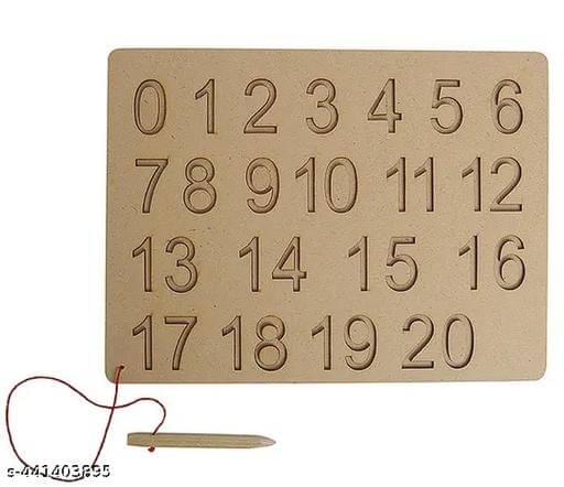 Woodzania Wooden Numeric Tracing Learning Tablet Tray with Wooden Pen Woodzania Wooden Numeric Tracing Learning Tablet Tray with Wooden Pen