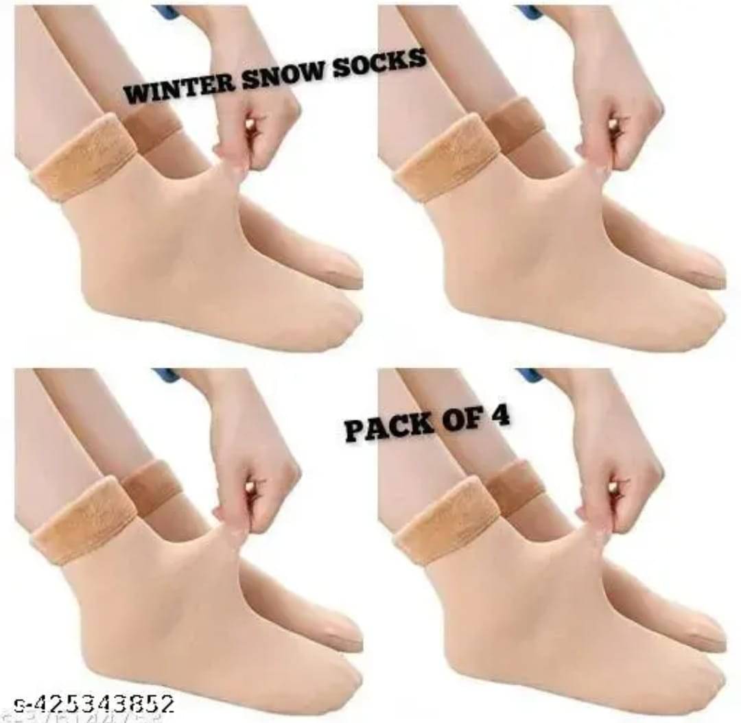     			finzer Pack of 4 Women's Cotton Ankle Length Socks ( Beige )
