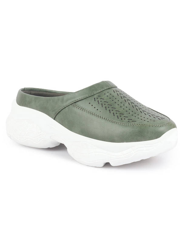     			Fausto Olive Women's Mules Shoes