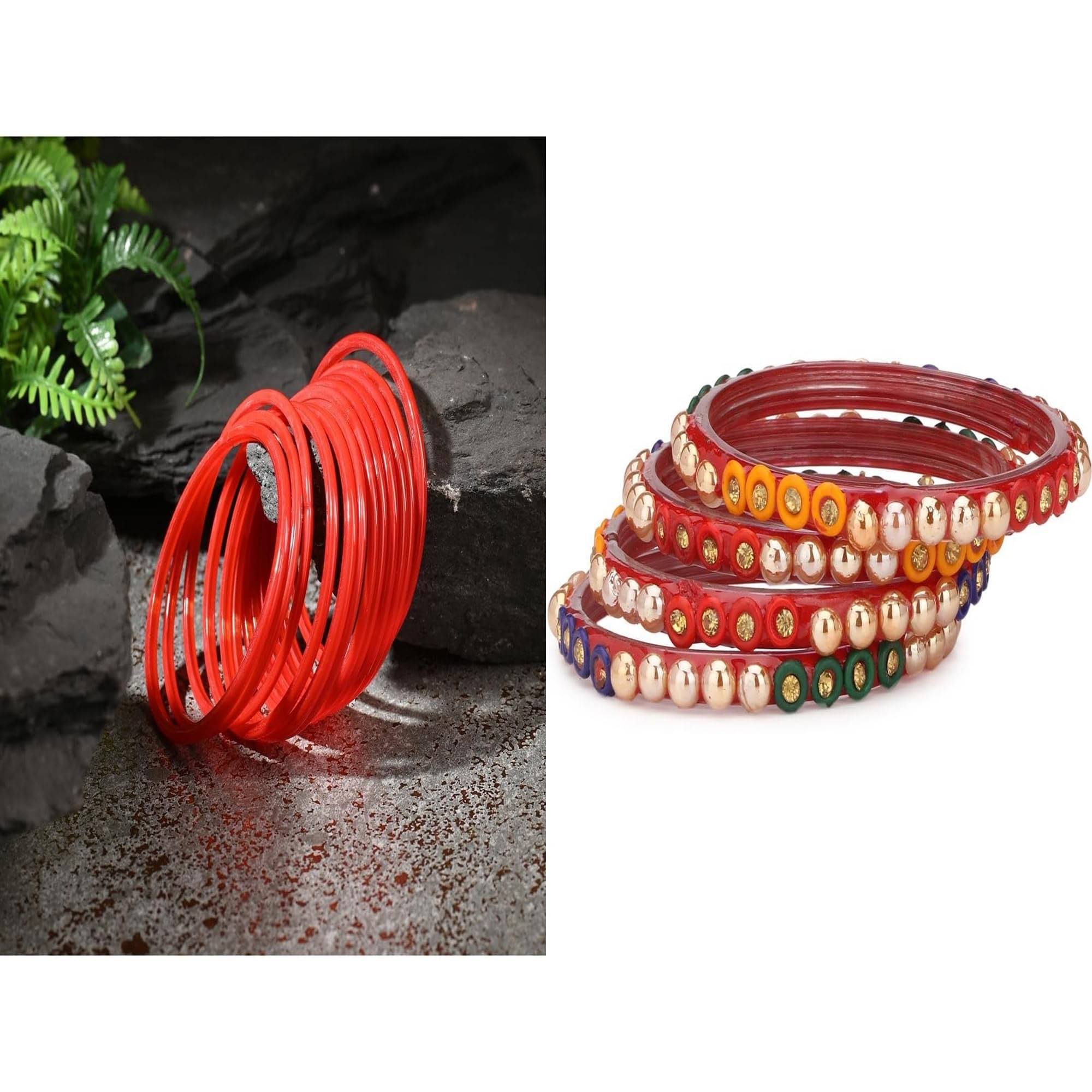     			Somil Multicolor Bangle Set ( Pack of 2 )