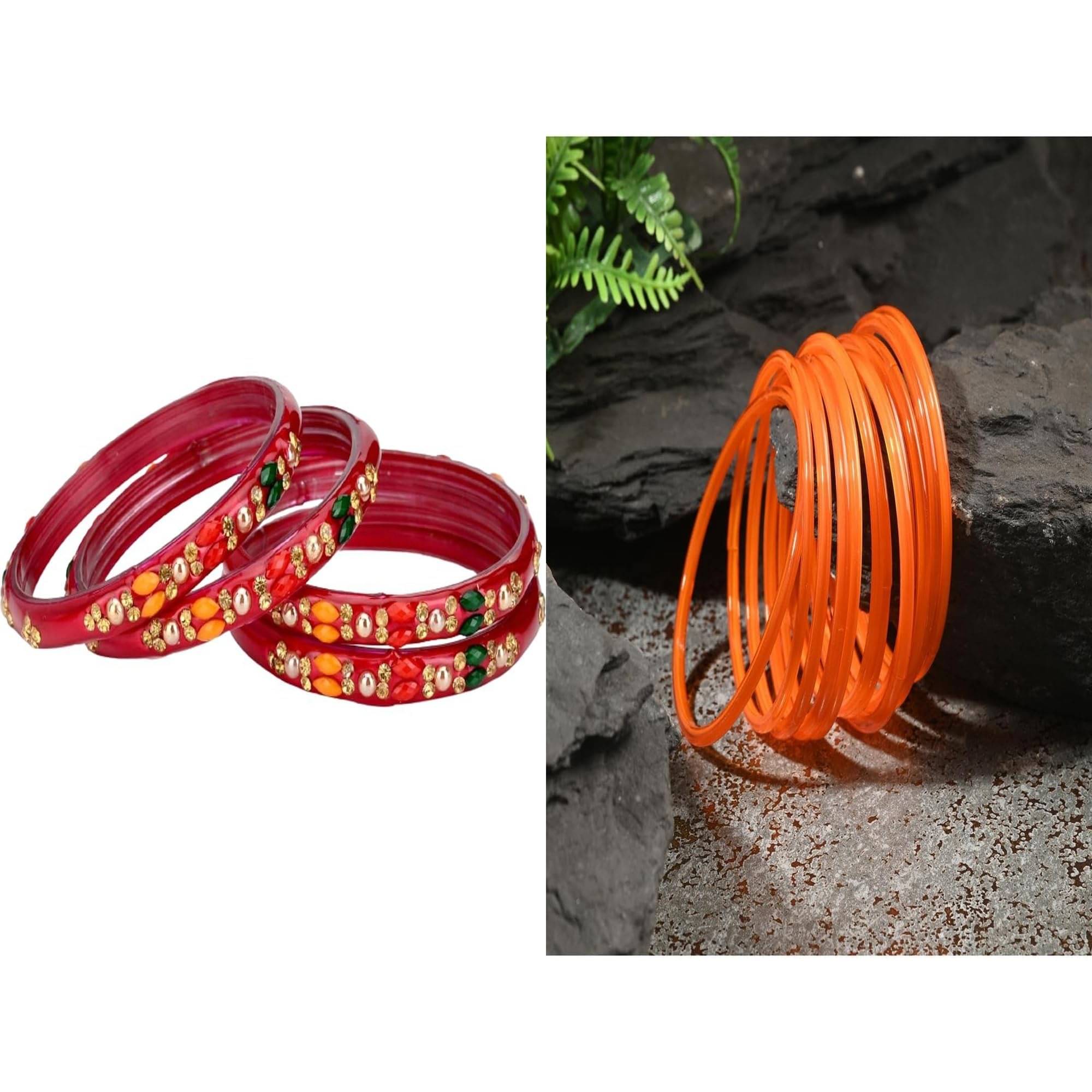 Somil Multicolor Bangle Set ( Pack of 2 )     			Somil Multicolor Bangle Set ( Pack of 2 )