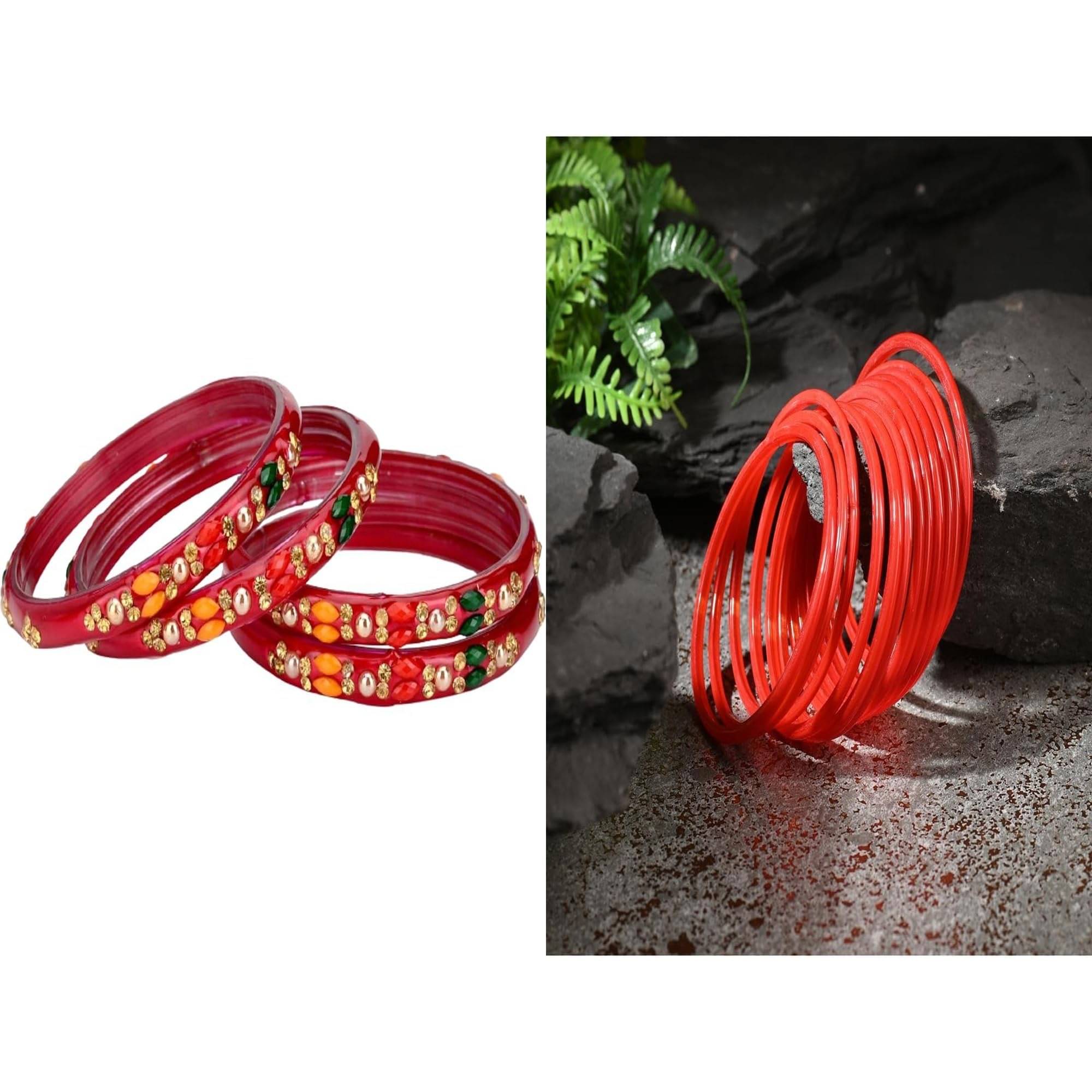     			Somil Multicolor Bangle Set ( Pack of 2 )