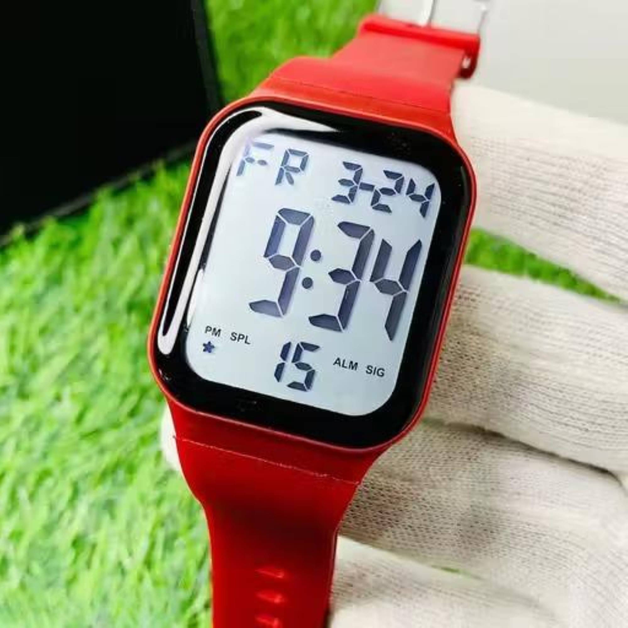     			Svats Red Silicon Digital Men's Watch