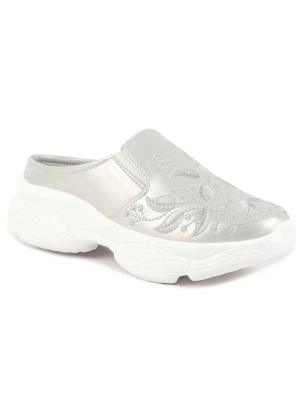 Fausto Silver Women's Mules Shoes     			Fausto Silver Women's Mules Shoes