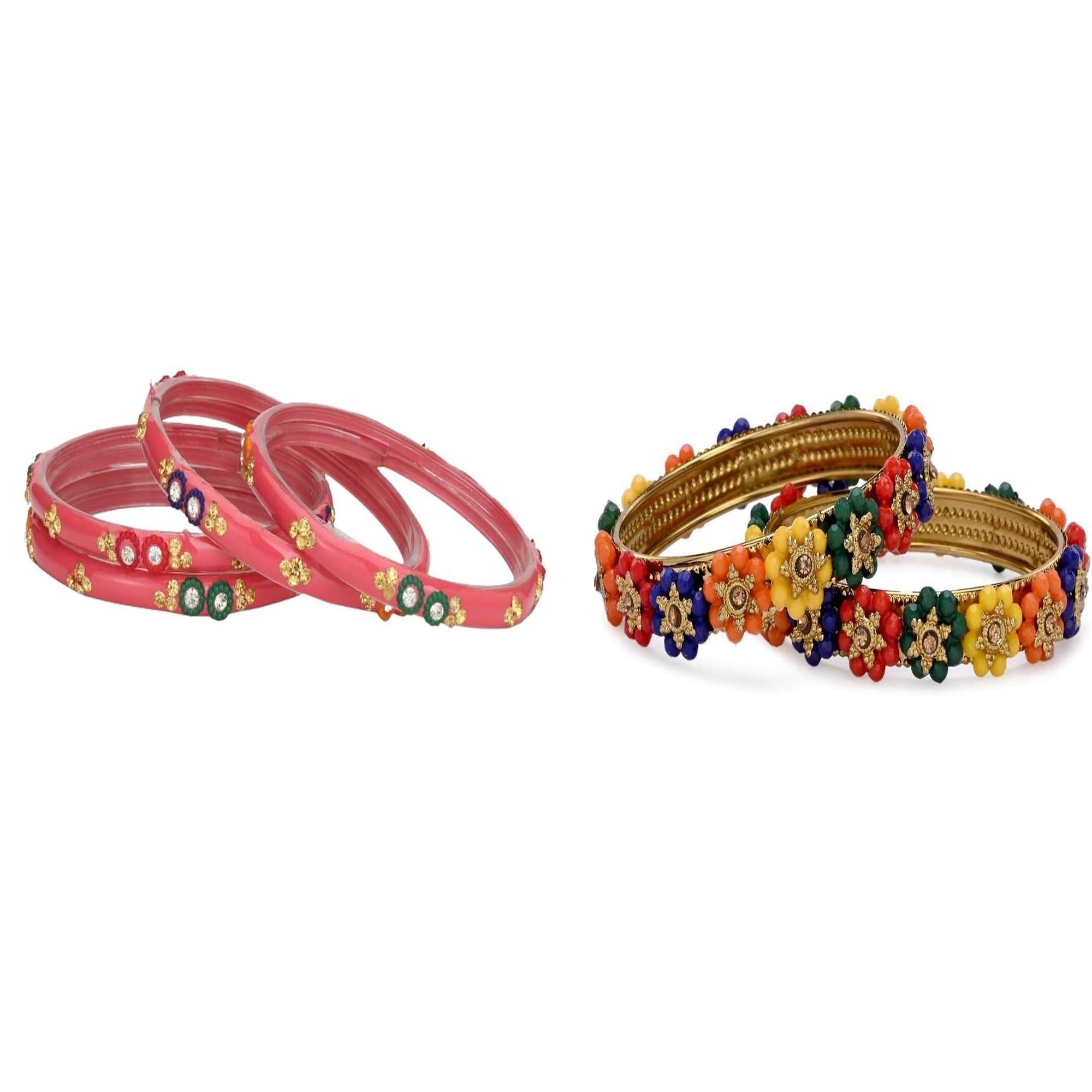     			Somil Multicolor Bangle Set ( Pack of 2 )