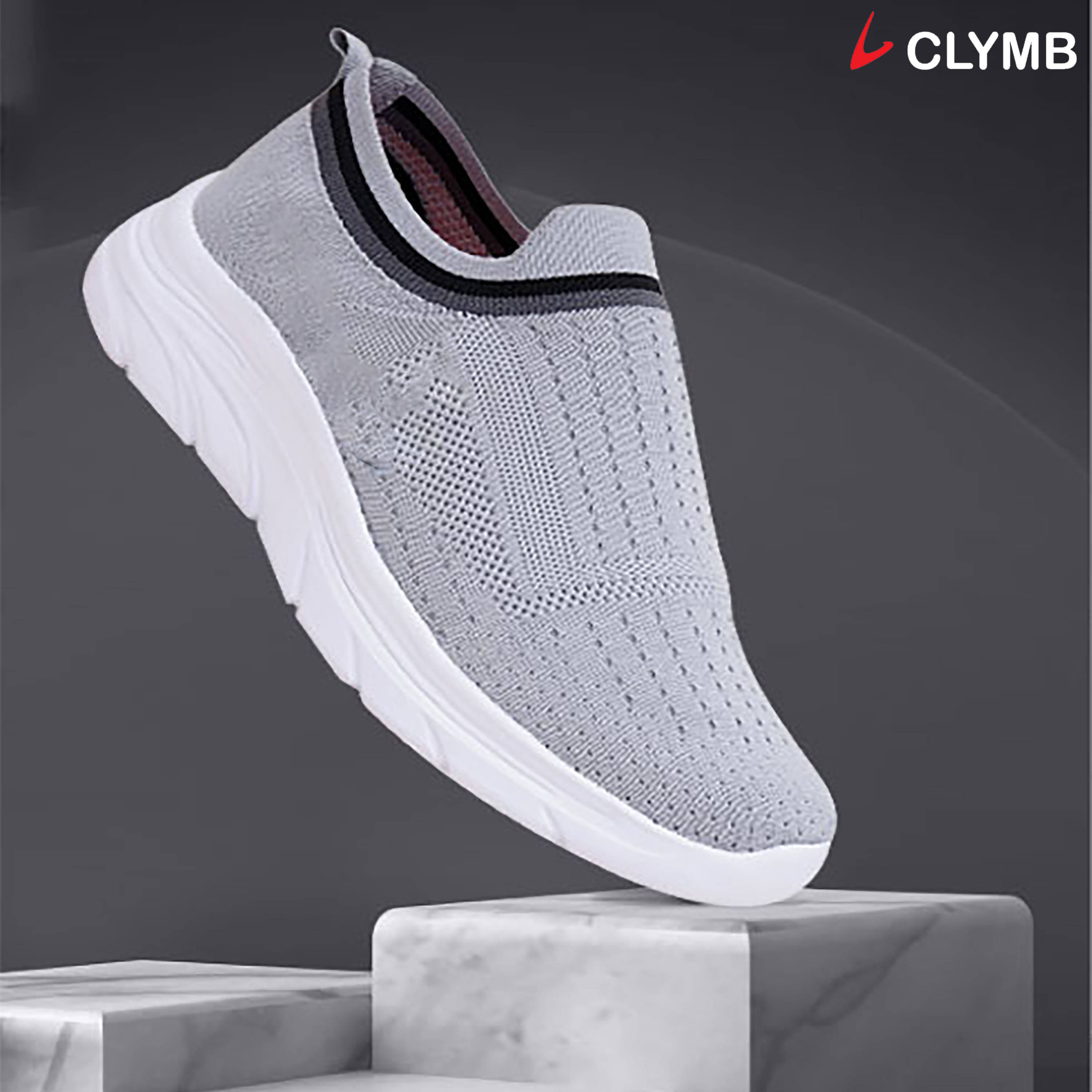 Clymb Sports Gray Men's Sports Running Shoes     			Clymb Sports Gray Men's Sports Running Shoes
